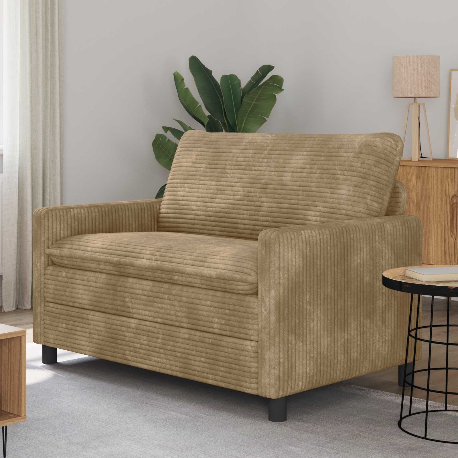 Καναπές Taupe 126 x 81 x 87,5 εκ Πολυεστέρας