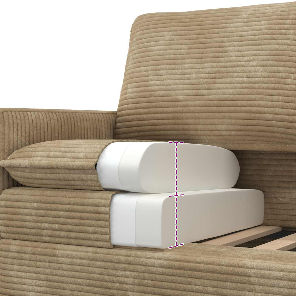 Καναπές Taupe 126 x 81 x 87,5 εκ Πολυεστέρας