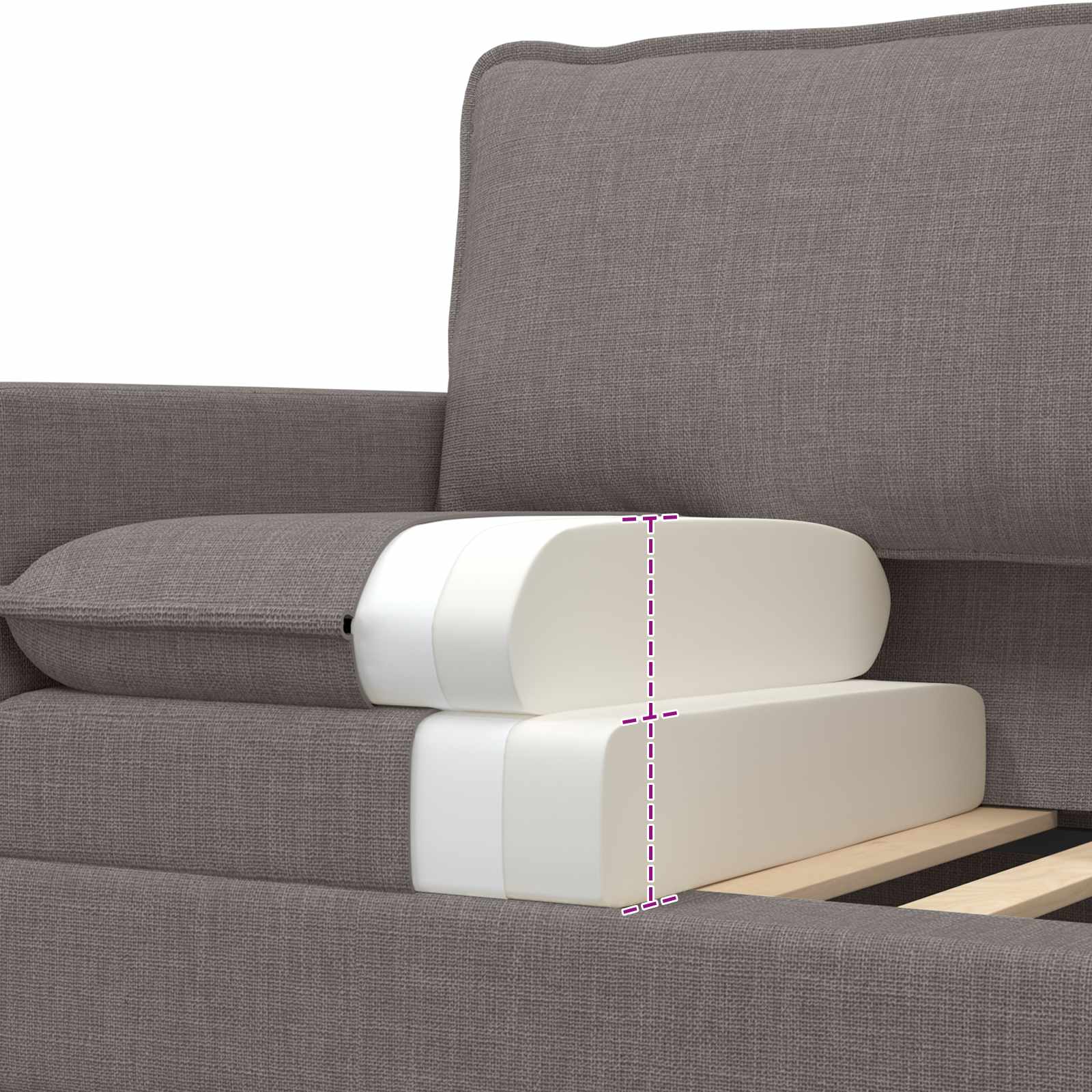 Καναπές Taupe 156 x 81 x 87,5 εκ Ύφασμα