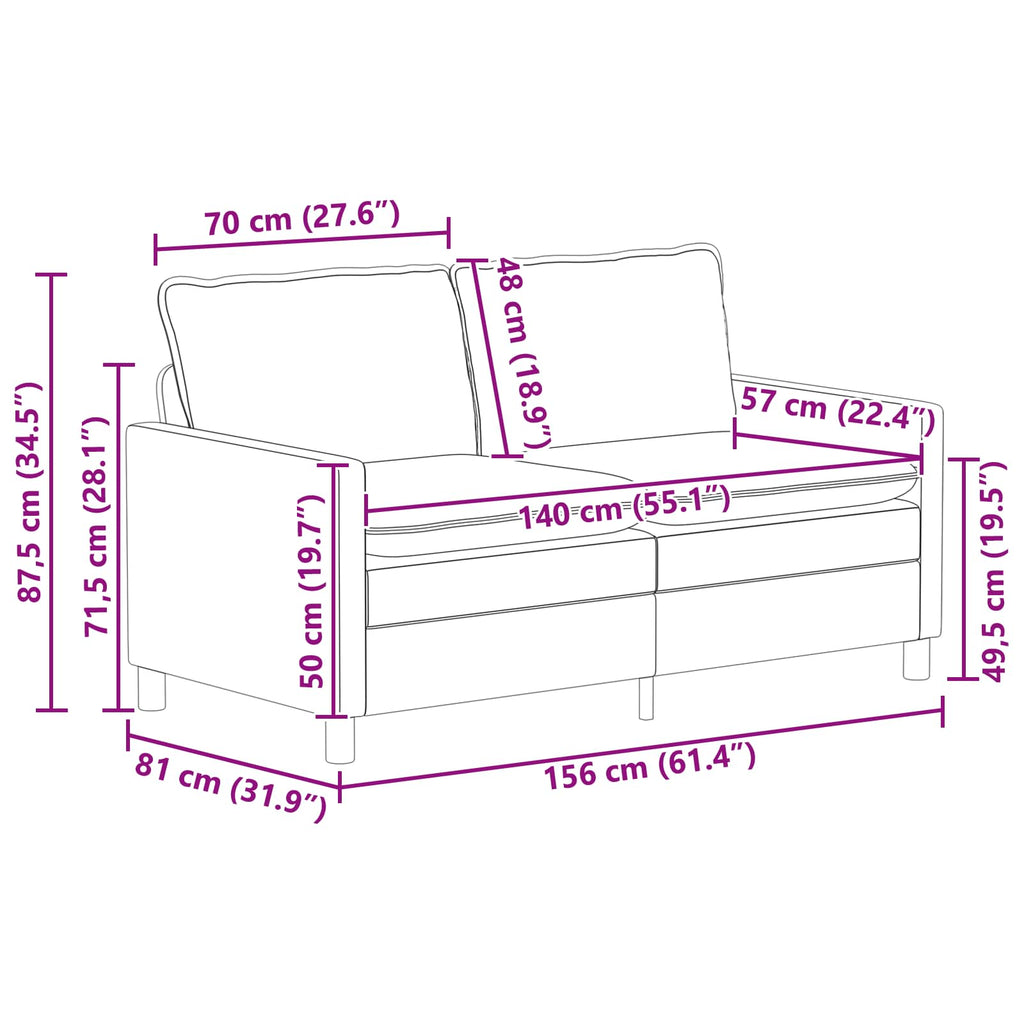 Καναπές Μπλε 156 x 81 x 87,5 εκ Ύφασμα