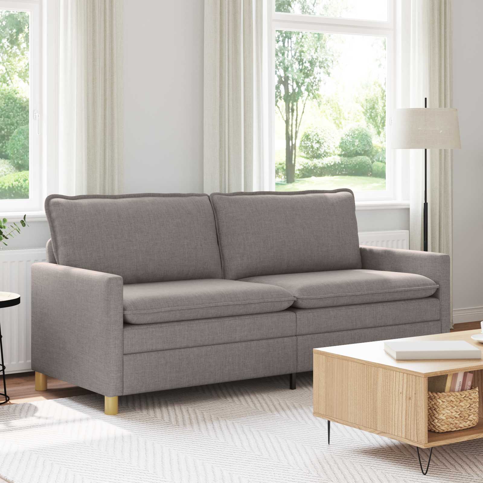 Καναπές Taupe 196 x 81 x 87,5 εκ. Ύφασμα