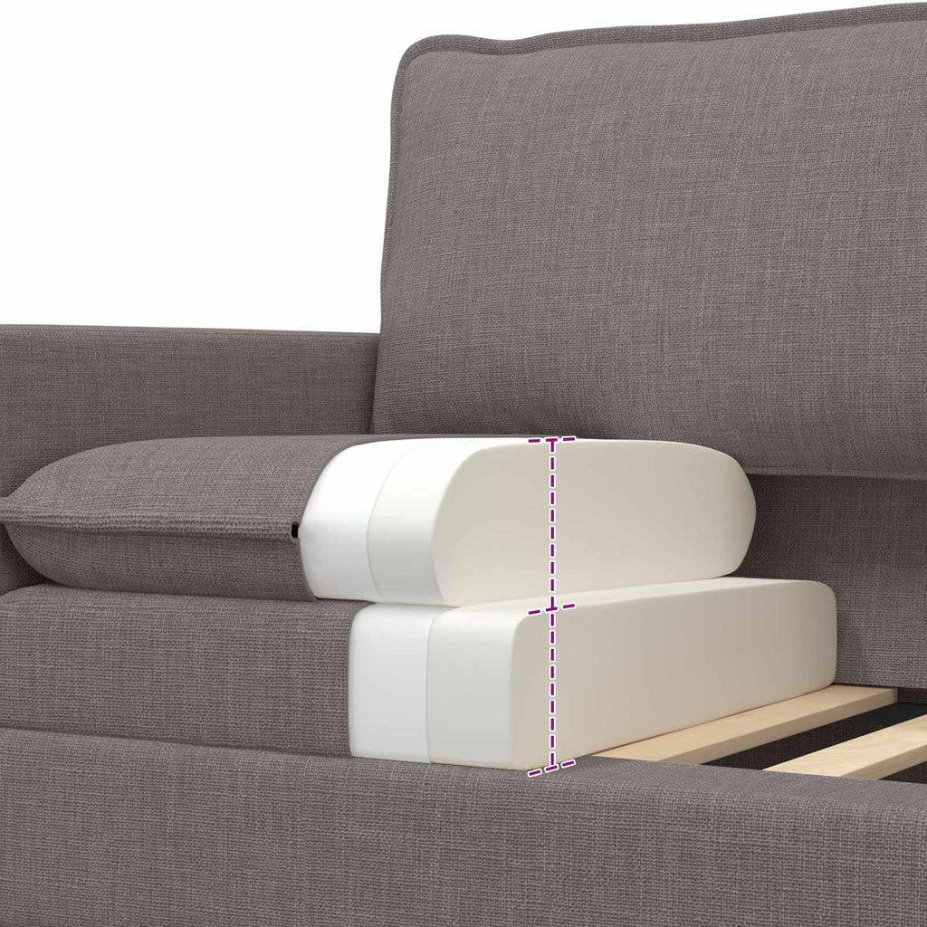 Καναπές Taupe 196 x 81 x 87,5 εκ. Ύφασμα