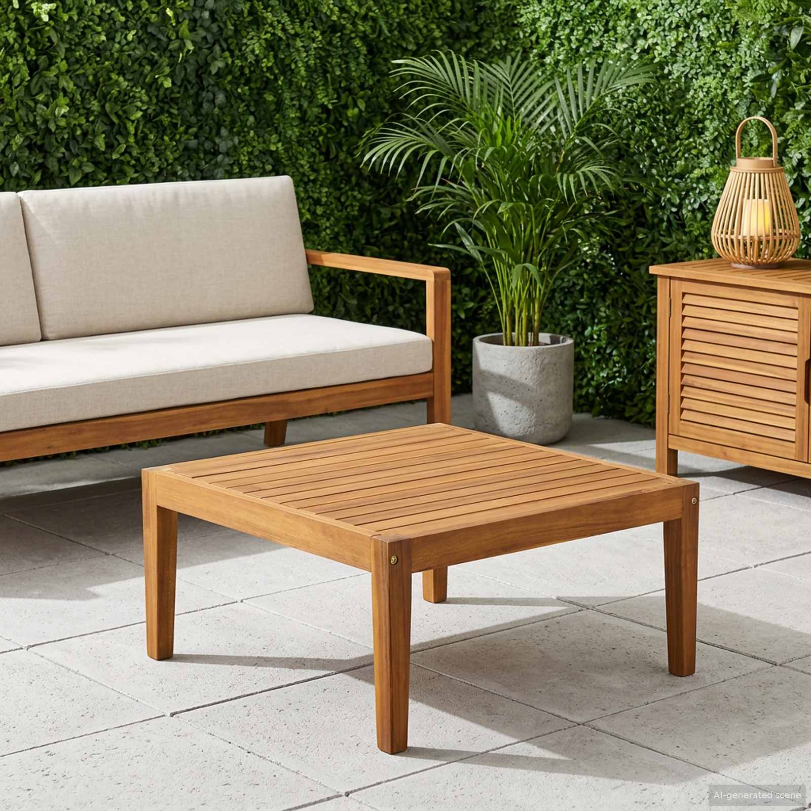 Τραπέζι Κήπου Στερεό Ξύλο Ακακίας Φυσικό 60 x 60 x 30 cm