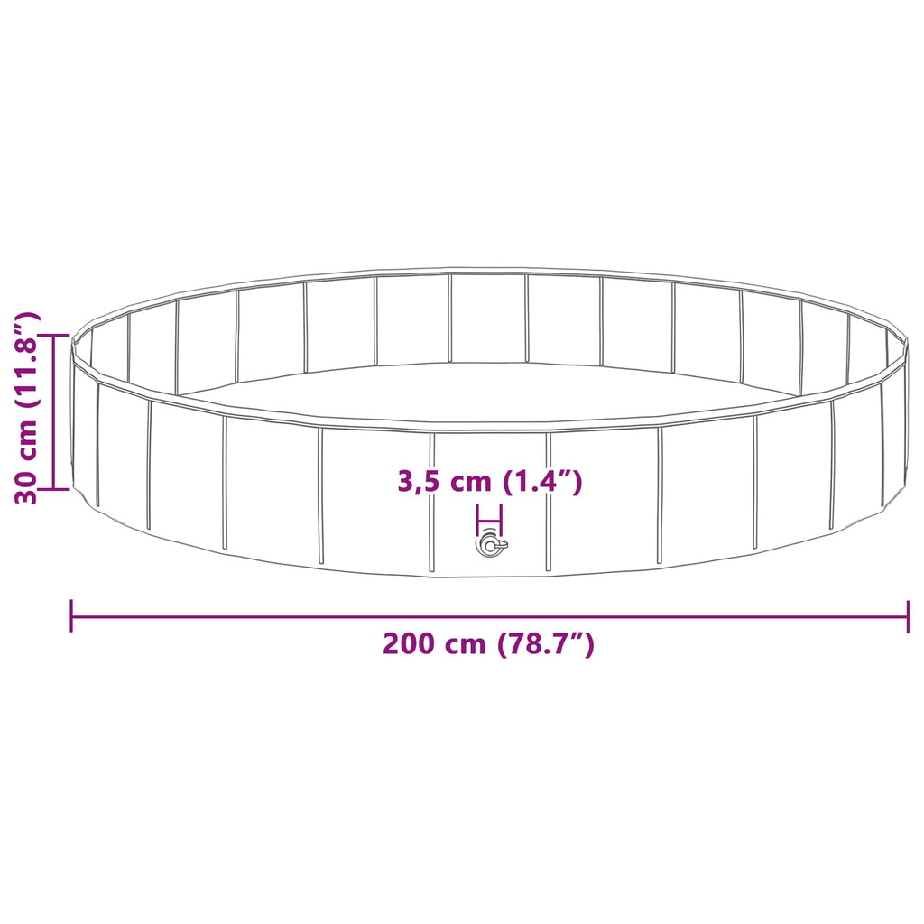 Πισίνα Σκύλου Ø200 x 30 cm Χοντρό PVC Κόκκινο