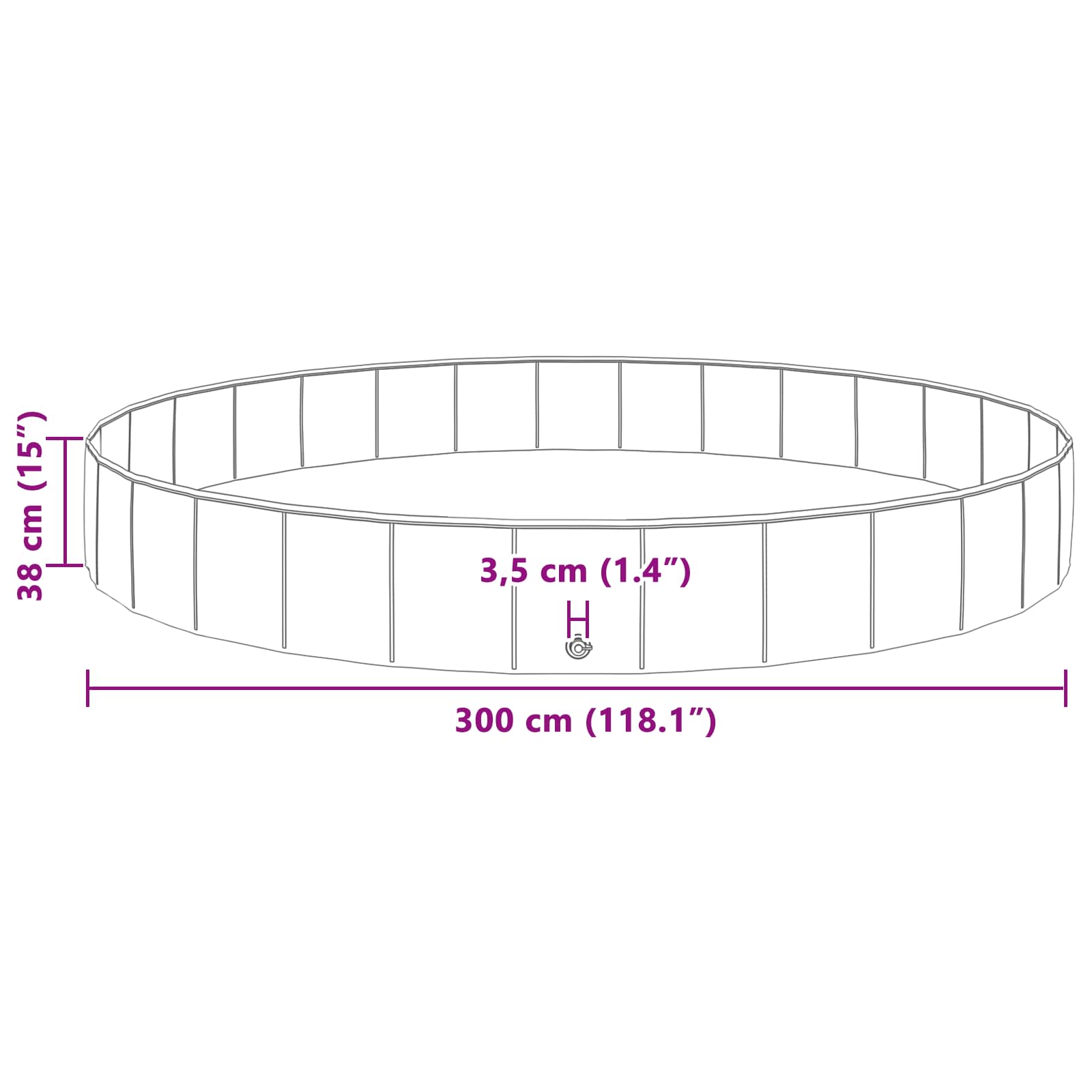 Πισίνα Σκύλου Ø300 x 38 cm Χοντρό PVC Κόκκινο
