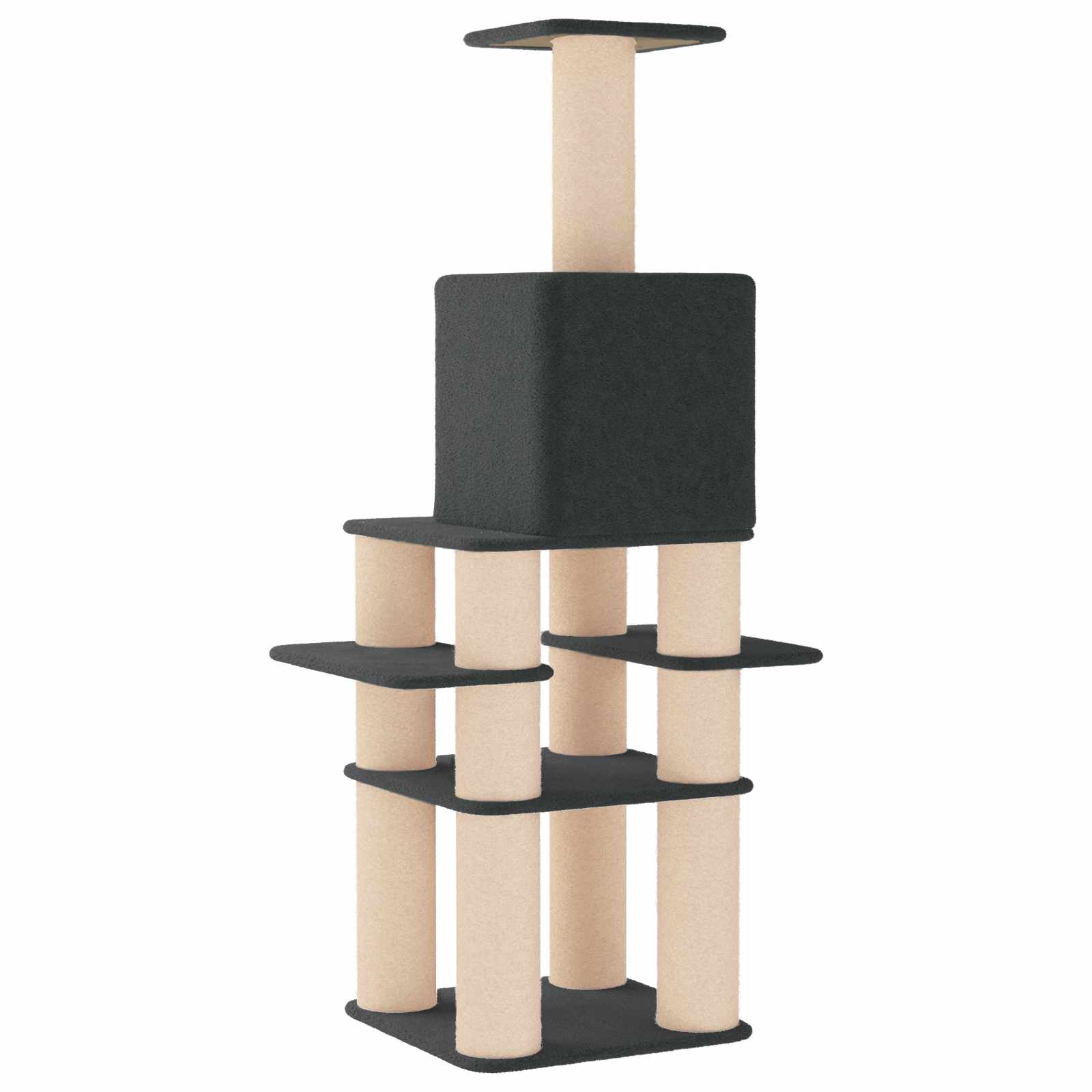 Δέντρο γάτας με στύλους ξύρας Σκούρο Γκρι 180 cm