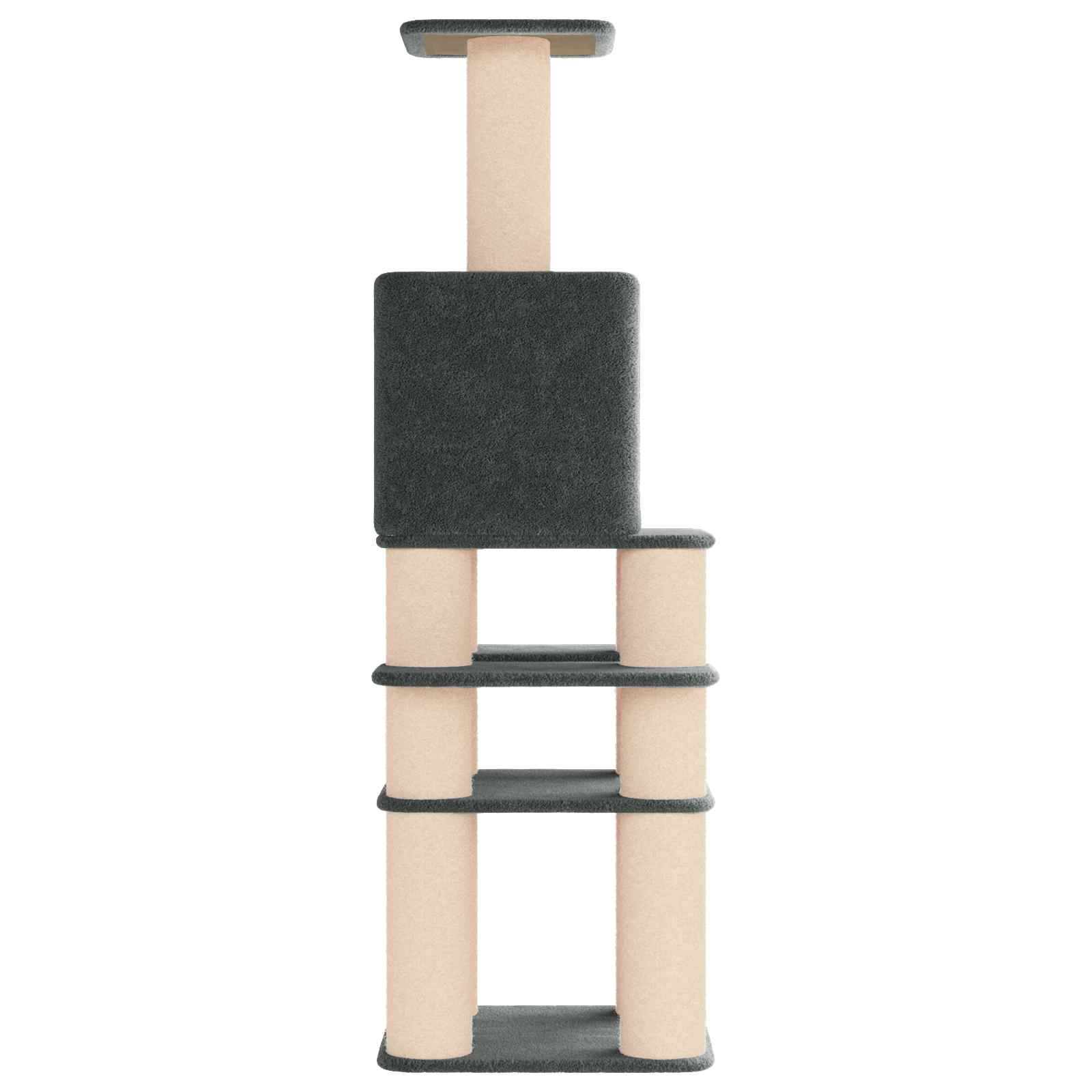 Δέντρο γάτας με στύλους ξύρας Σκούρο Γκρι 180 cm