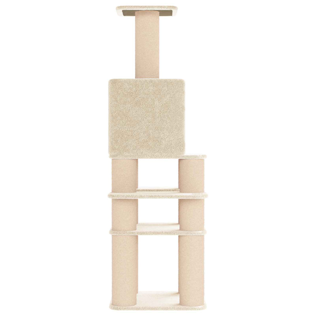 Δέντρο γάτας με στύλους ξύρας Κρεμ 180 cm