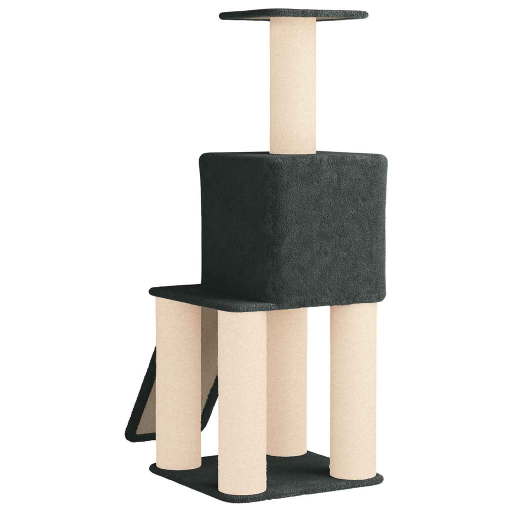 Δέντρο γάτας με στύλους ξύρας Σκούρο Γκρι 146 cm