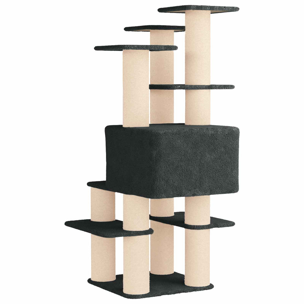 Δέντρο γάτας με στύλους ξύρας Σκούρο Γκρι 161 cm