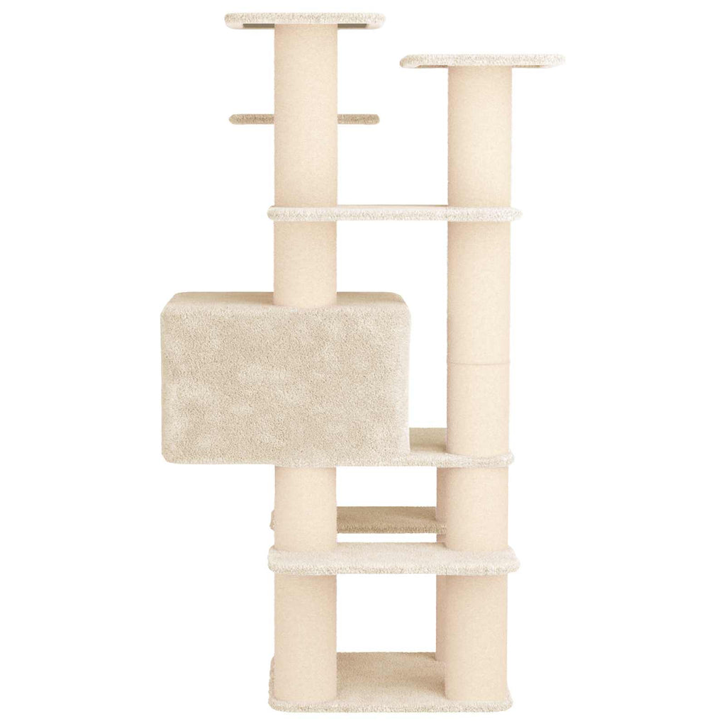 Δέντρο γάτας με στύλους ξύρας Κρεμ 161 cm