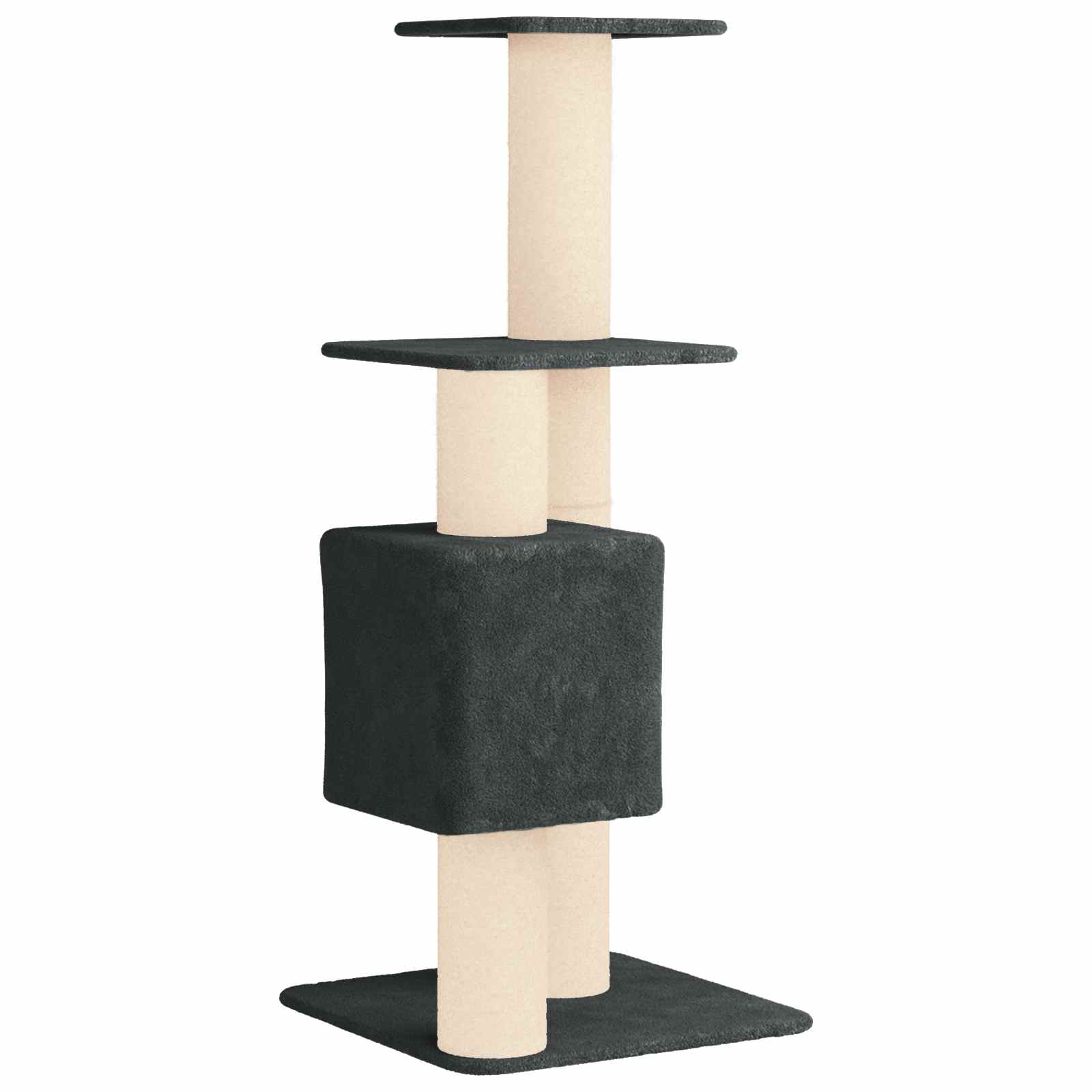 Δέντρο γάτας με στύλους ξύρας Σκούρο Γκρι 137 cm