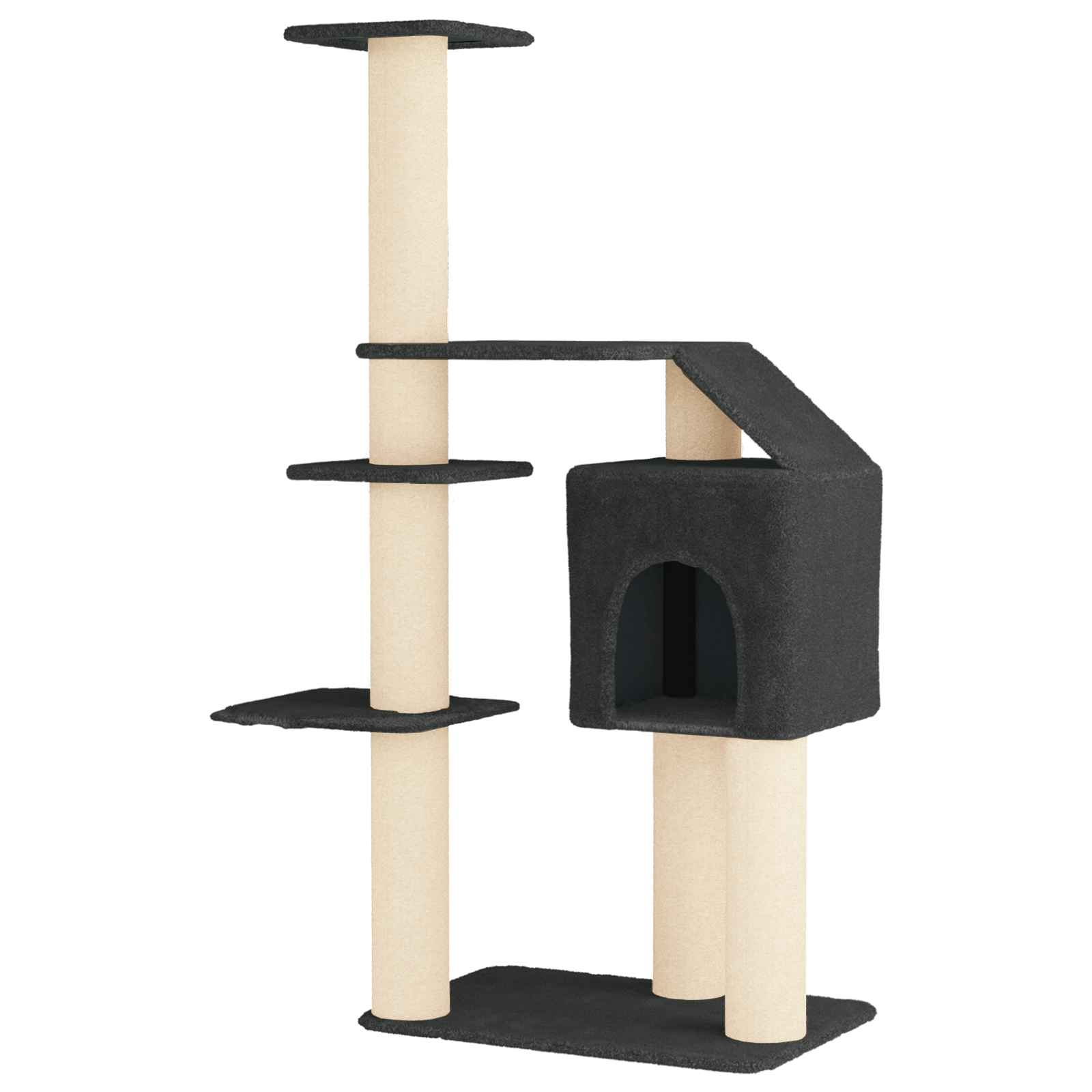 Δέντρο γάτας με στύλους ξύρας Σκούρο Γκρι 183 cm