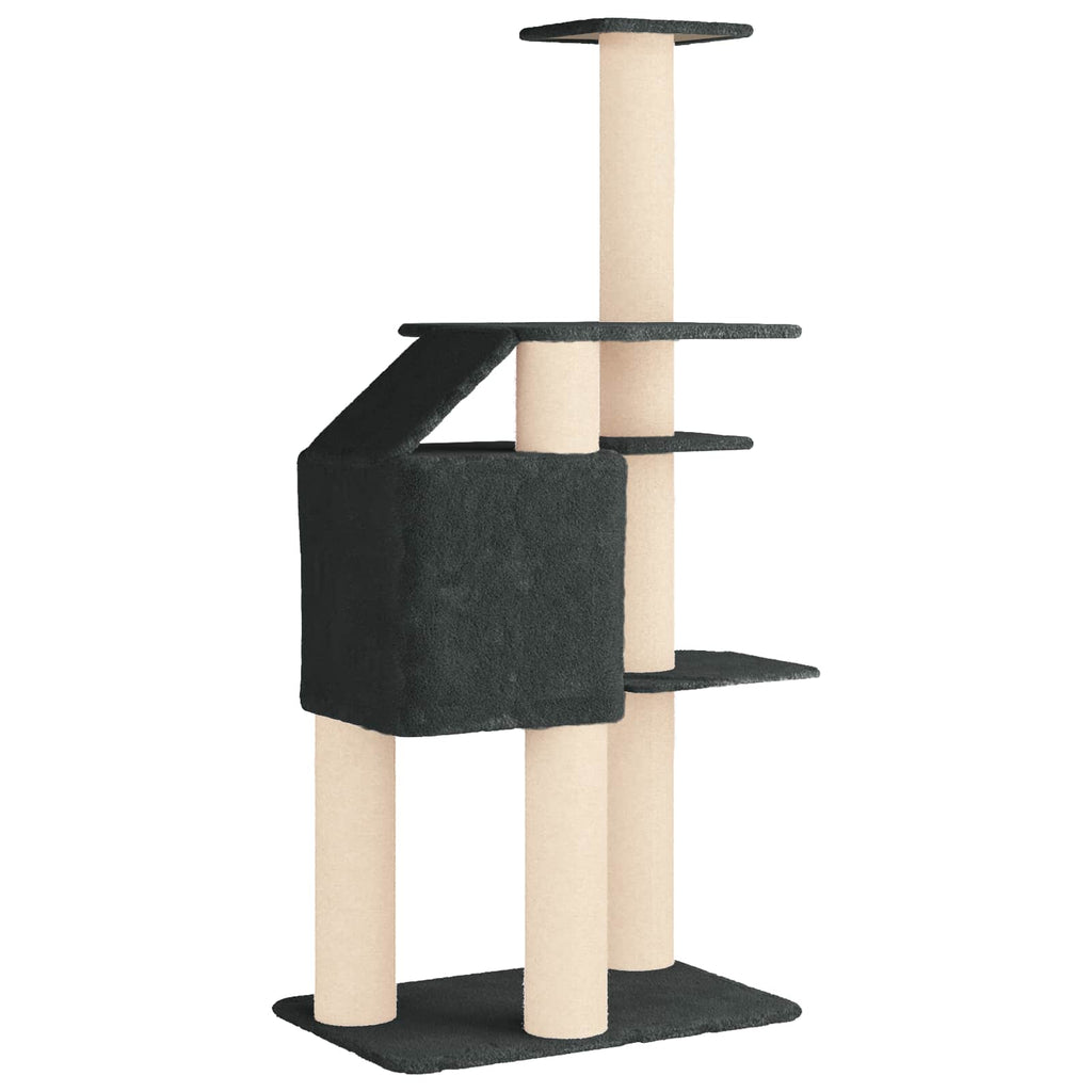 Δέντρο γάτας με στύλους ξύρας Σκούρο Γκρι 183 cm