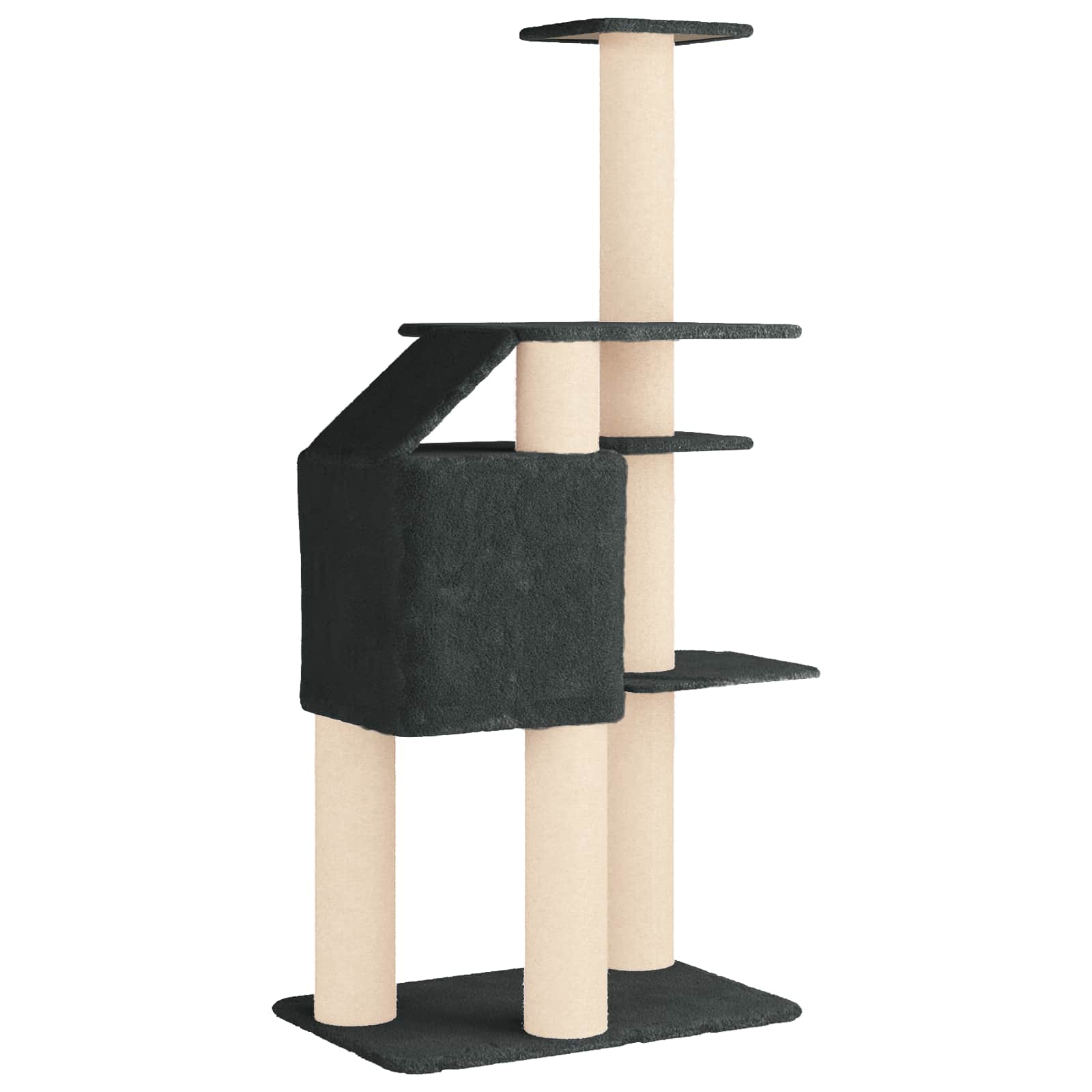 Δέντρο γάτας με στύλους ξύρας Σκούρο Γκρι 183 cm