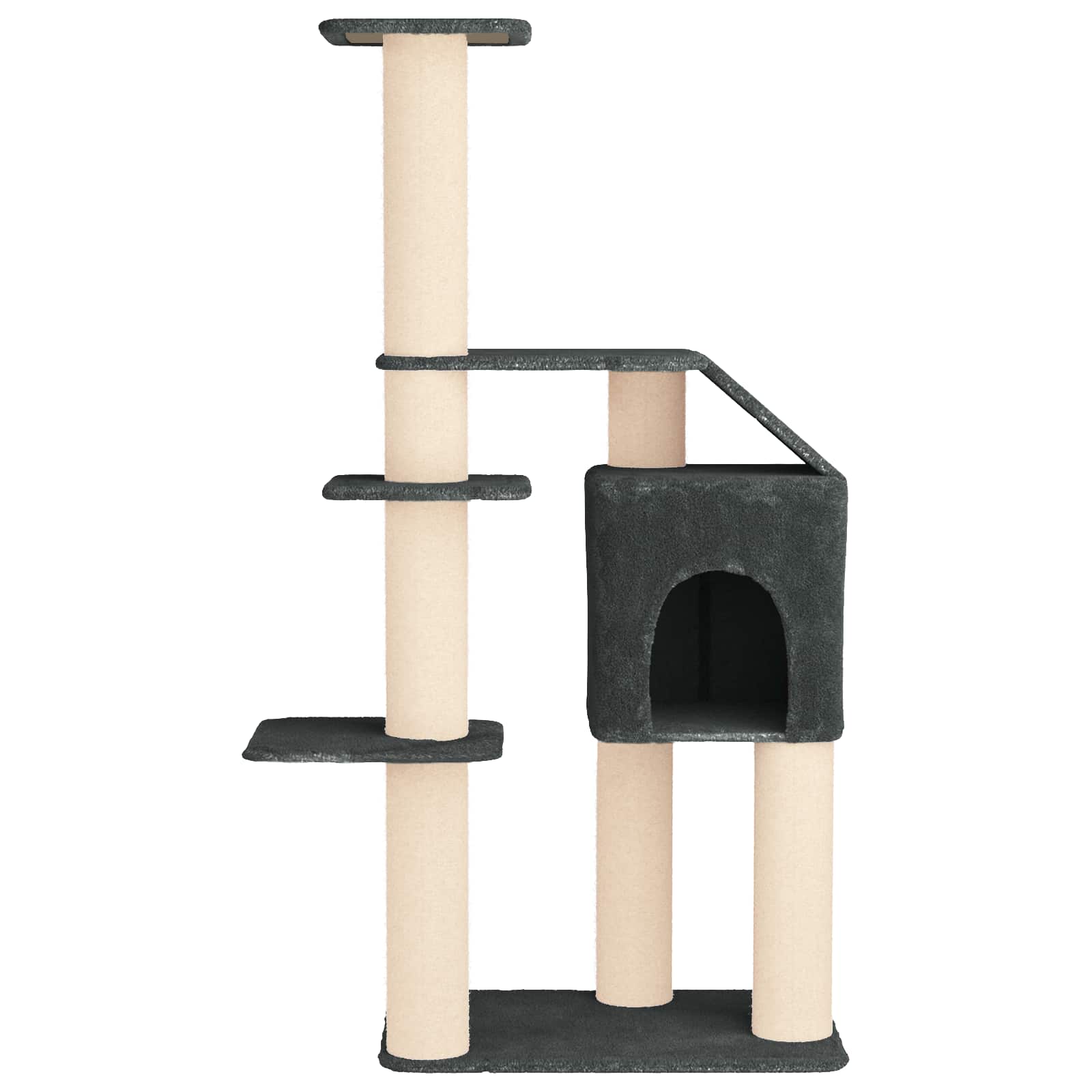 Δέντρο γάτας με στύλους ξύρας Σκούρο Γκρι 183 cm