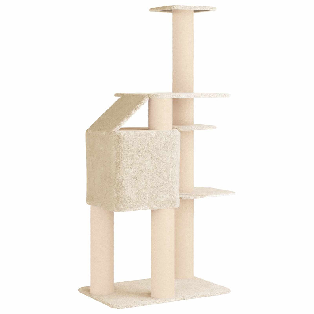 Δέντρο γάτας με στύλους ξύρας Κρεμ 183 cm