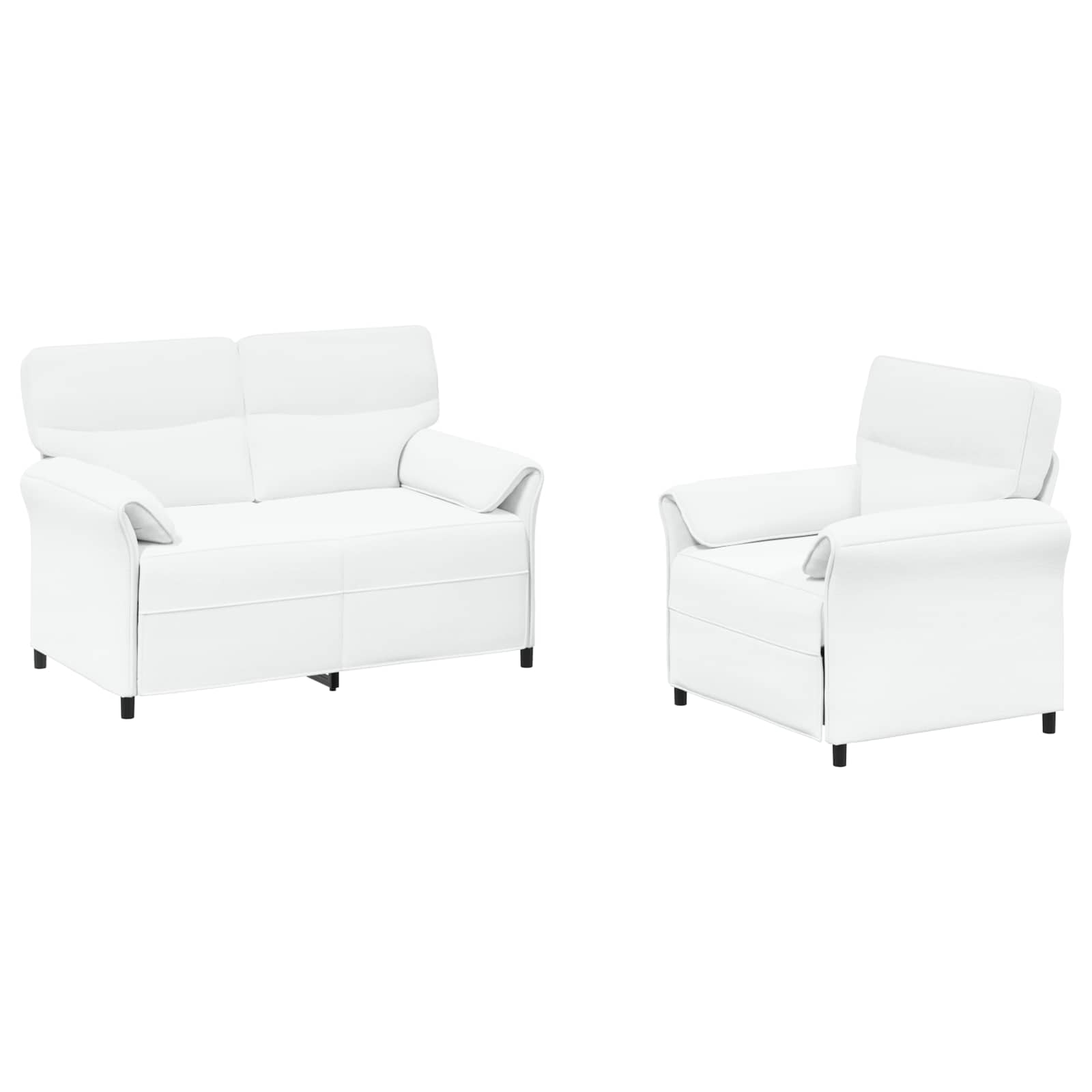 Σετ Καναπέ 2 τμχ. Λευκό Ύφασμα