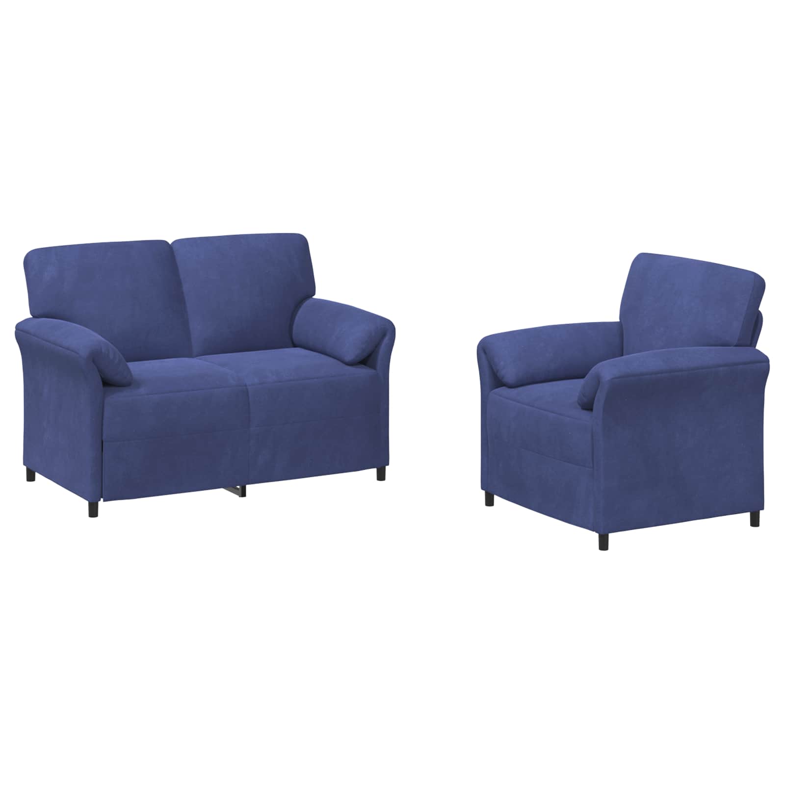 Σετ Καναπέ 2 τμχ. Μπλε Αστυνομίας Βελούδο