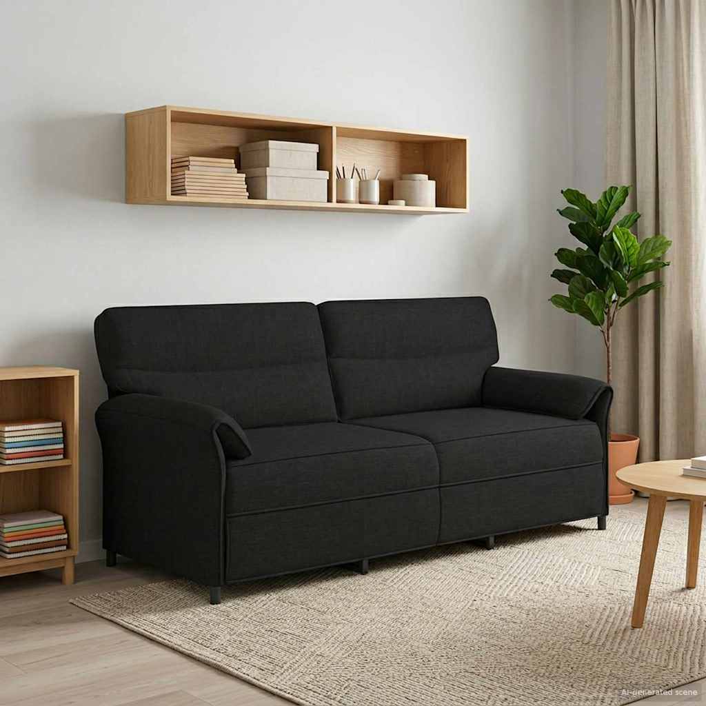 3-Θέσιος καναπές Μαύρο 198 x 83 x 95 εκ. Ύφασμα