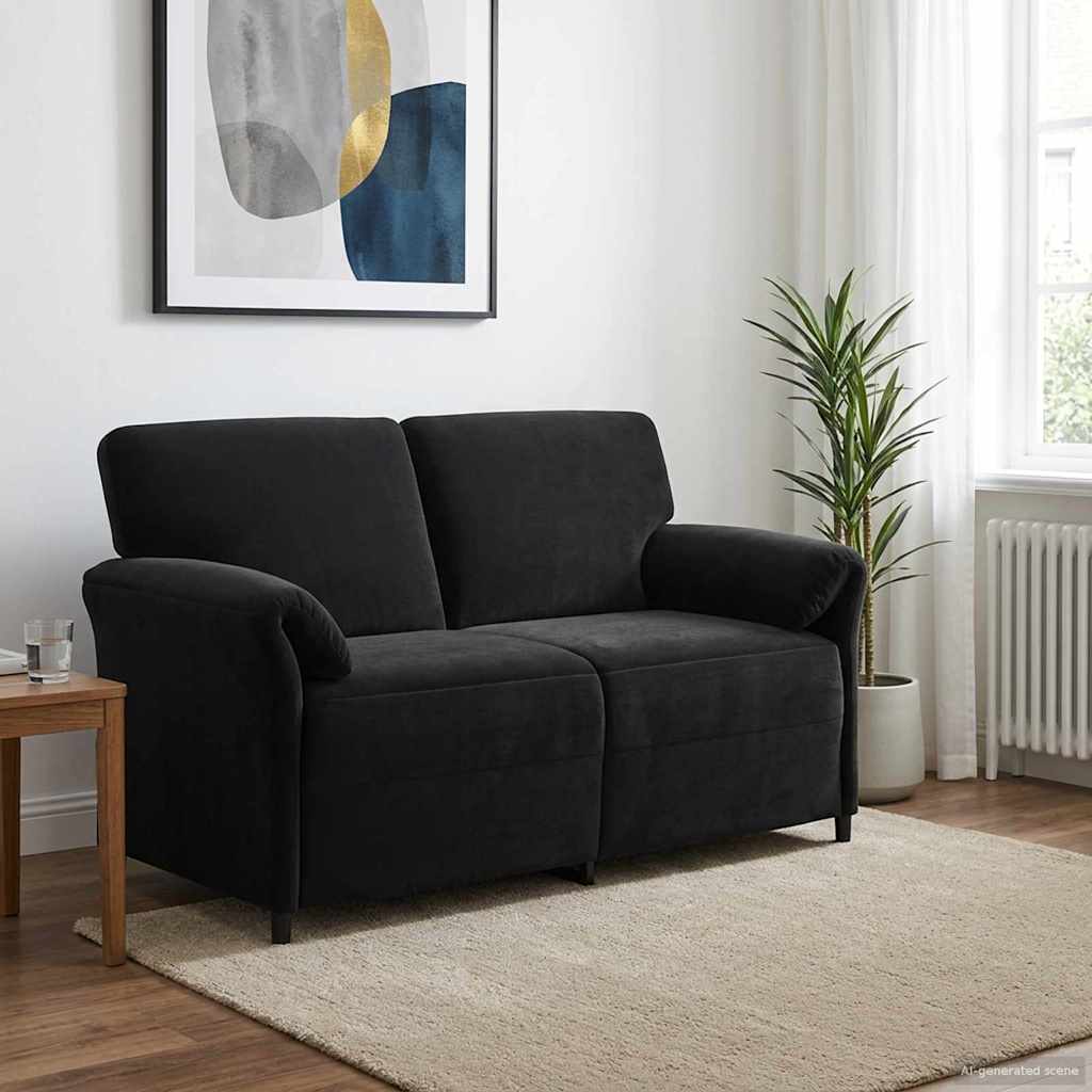Καναπές 2 ατόμων Μαύρο 158 x 83 x 95 εκ Βελούδο