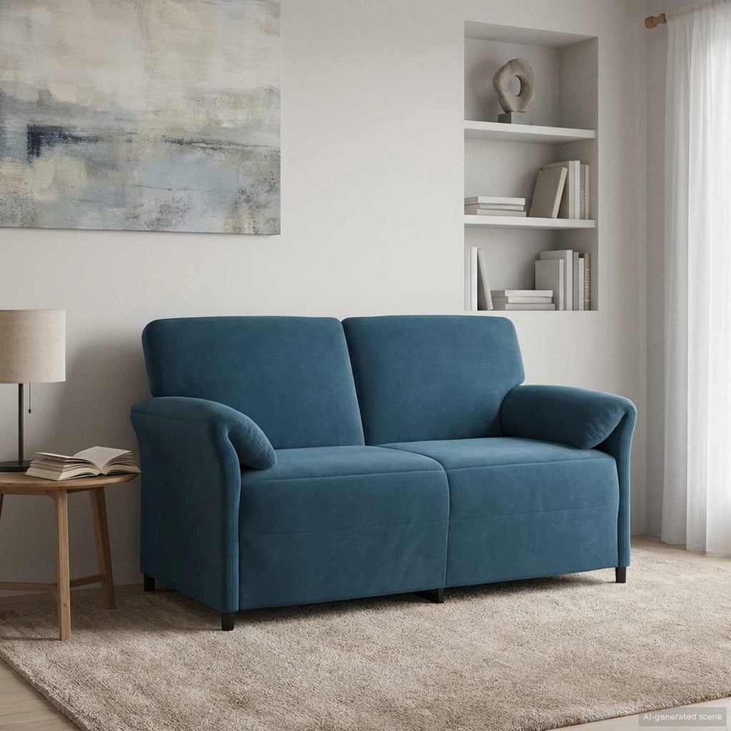 Καναπές 2 ατόμων Μπλε 158 x 83 x 95 εκ Βελούδο