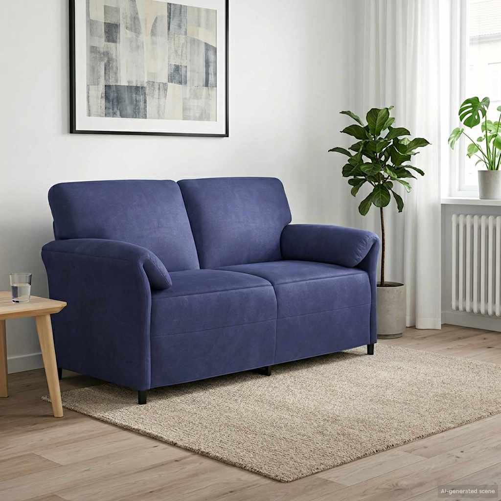 Καναπές 2 ατόμων Μπλε Αστυνομίας 158 x 83 x 95 εκ Βελούδο