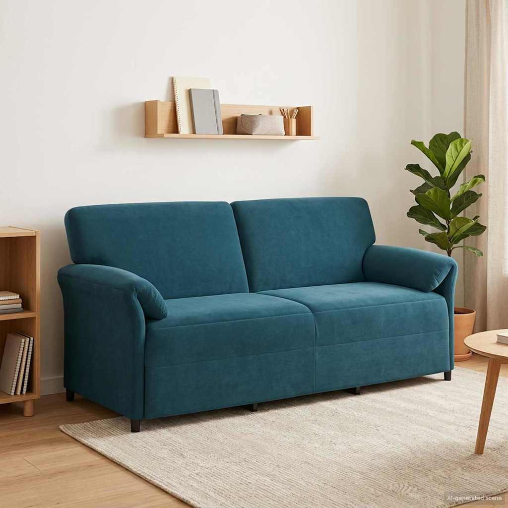 3-Θέσιος καναπές Μπλε 198 x 83 x 95 εκ. Βελούδο