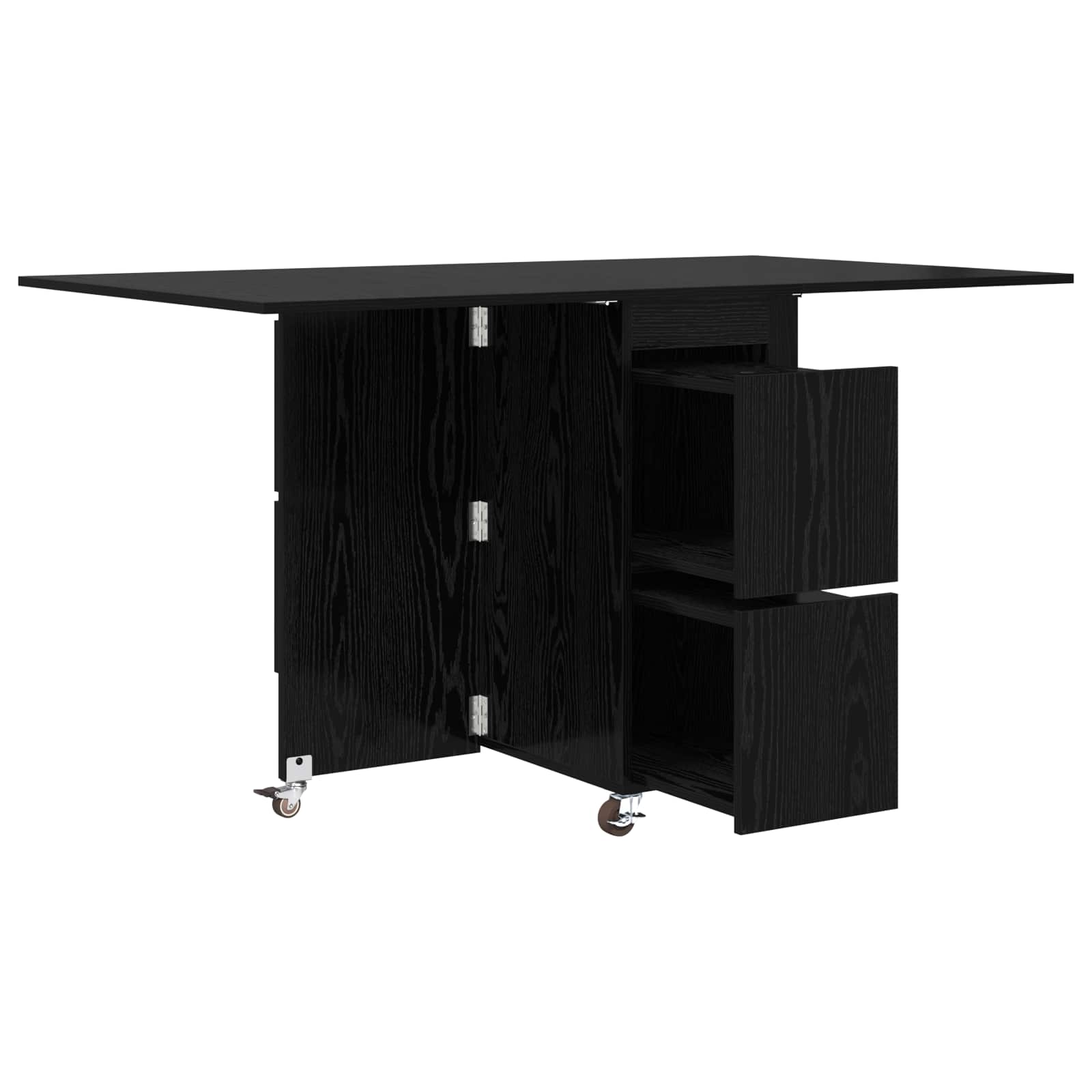 Τραπέζι φαγητού 140 x 80 x 77 cm Επεξεργασμένο Ξύλο Μαύρη Δρυς