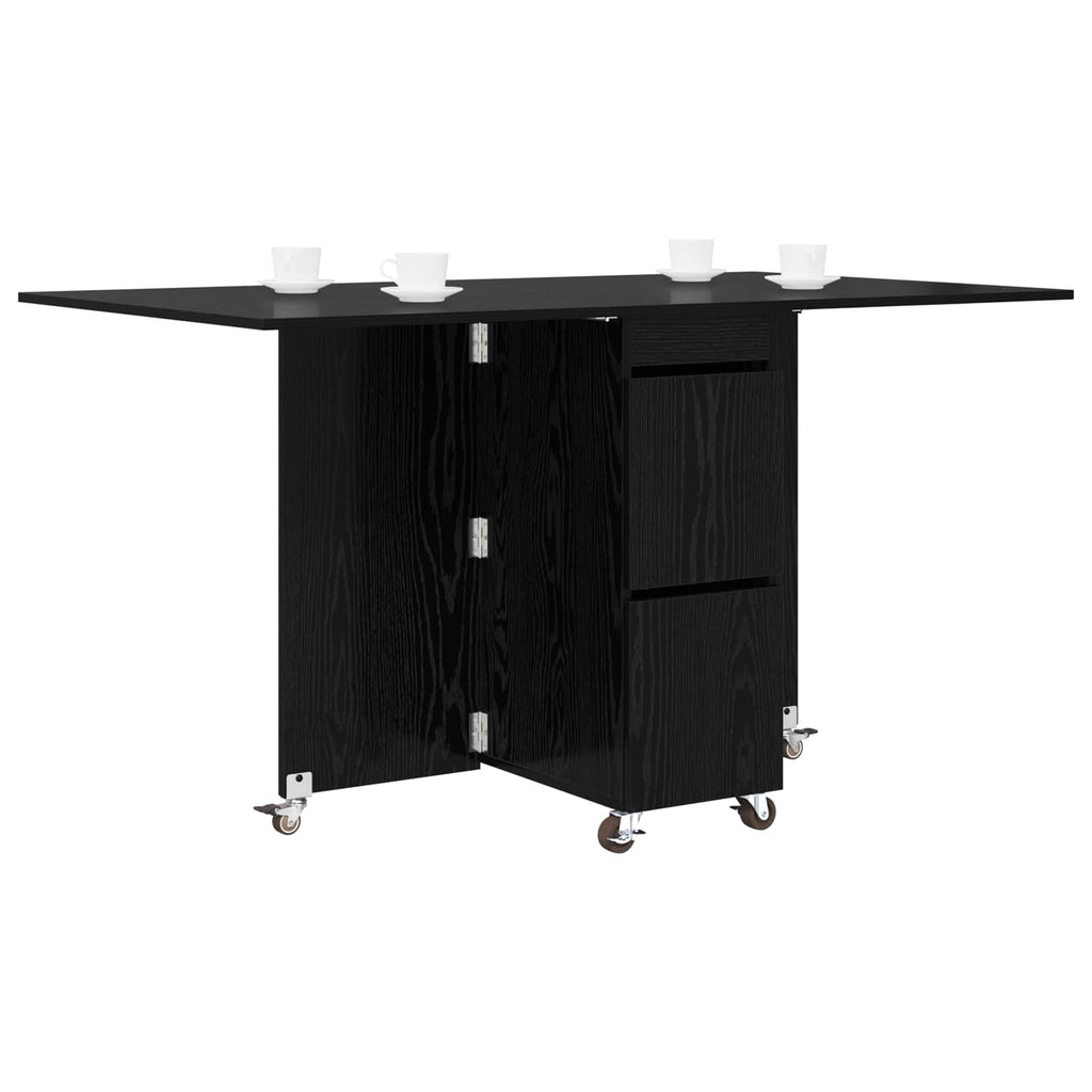 Τραπέζι φαγητού 140 x 80 x 77 cm Επεξεργασμένο Ξύλο Μαύρη Δρυς