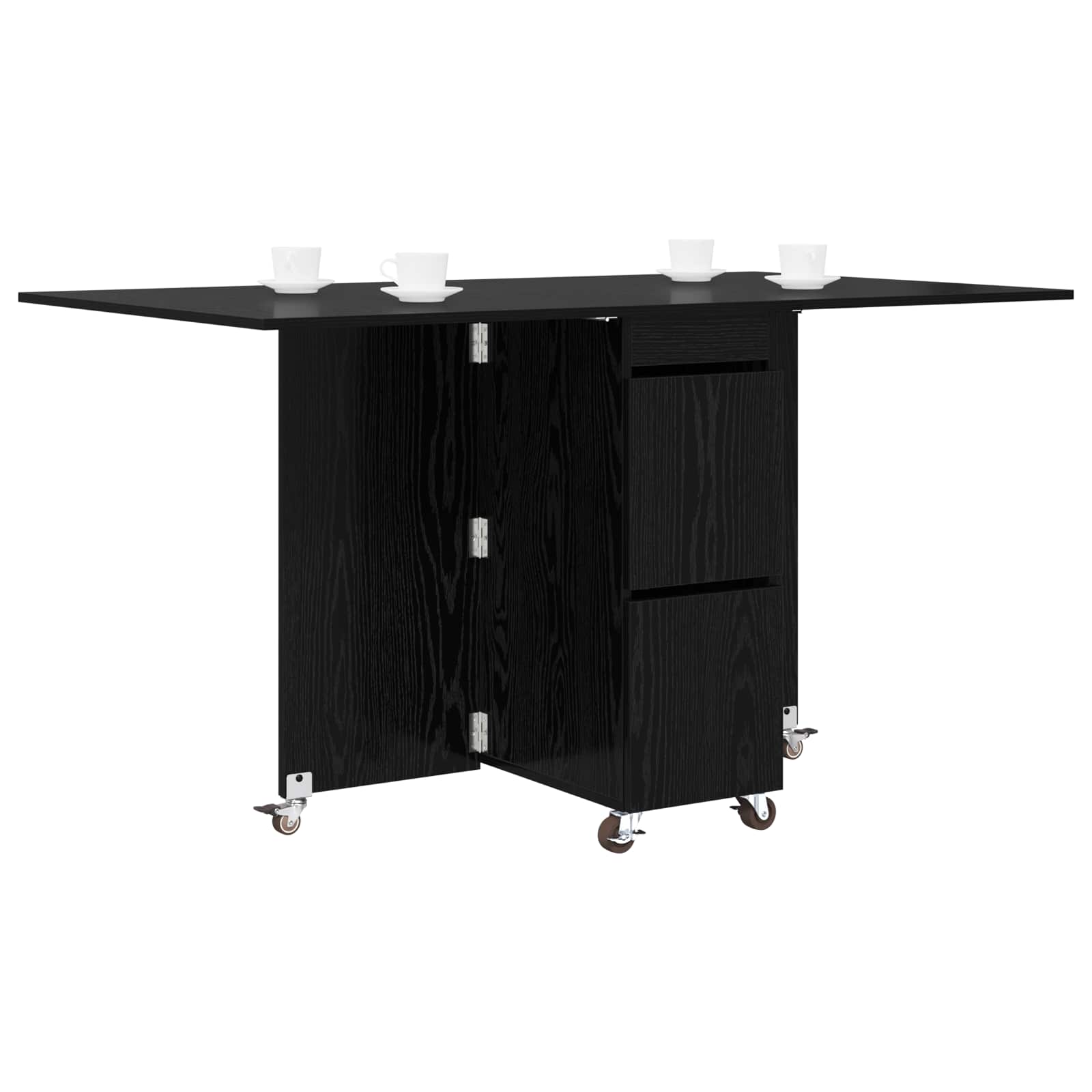 Τραπέζι φαγητού 140 x 80 x 77 cm Επεξεργασμένο Ξύλο Μαύρη Δρυς