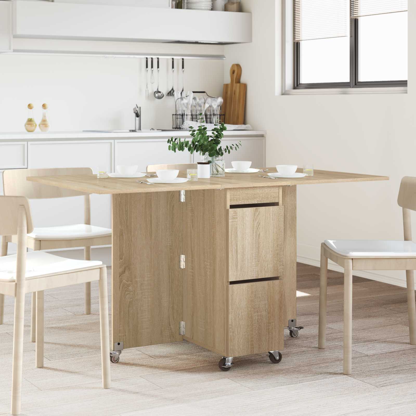 Τραπέζι φαγητού 140 x 80 x 77 cm Επεξεργασμένο Ξύλο Sonoma Δρυς