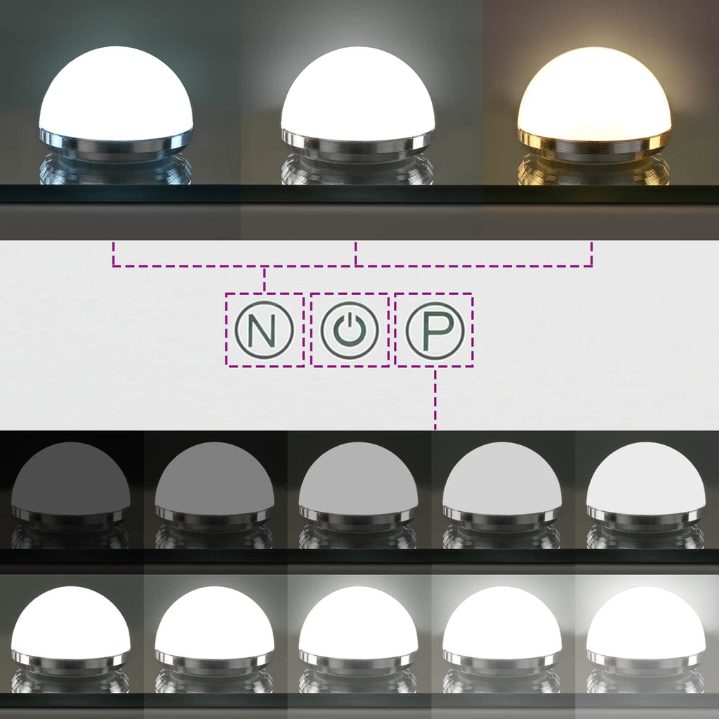 Καθρέφτης Vanity LED Λευκό 44 x 10 x 53 εκ Γυαλί και Χάλυβας