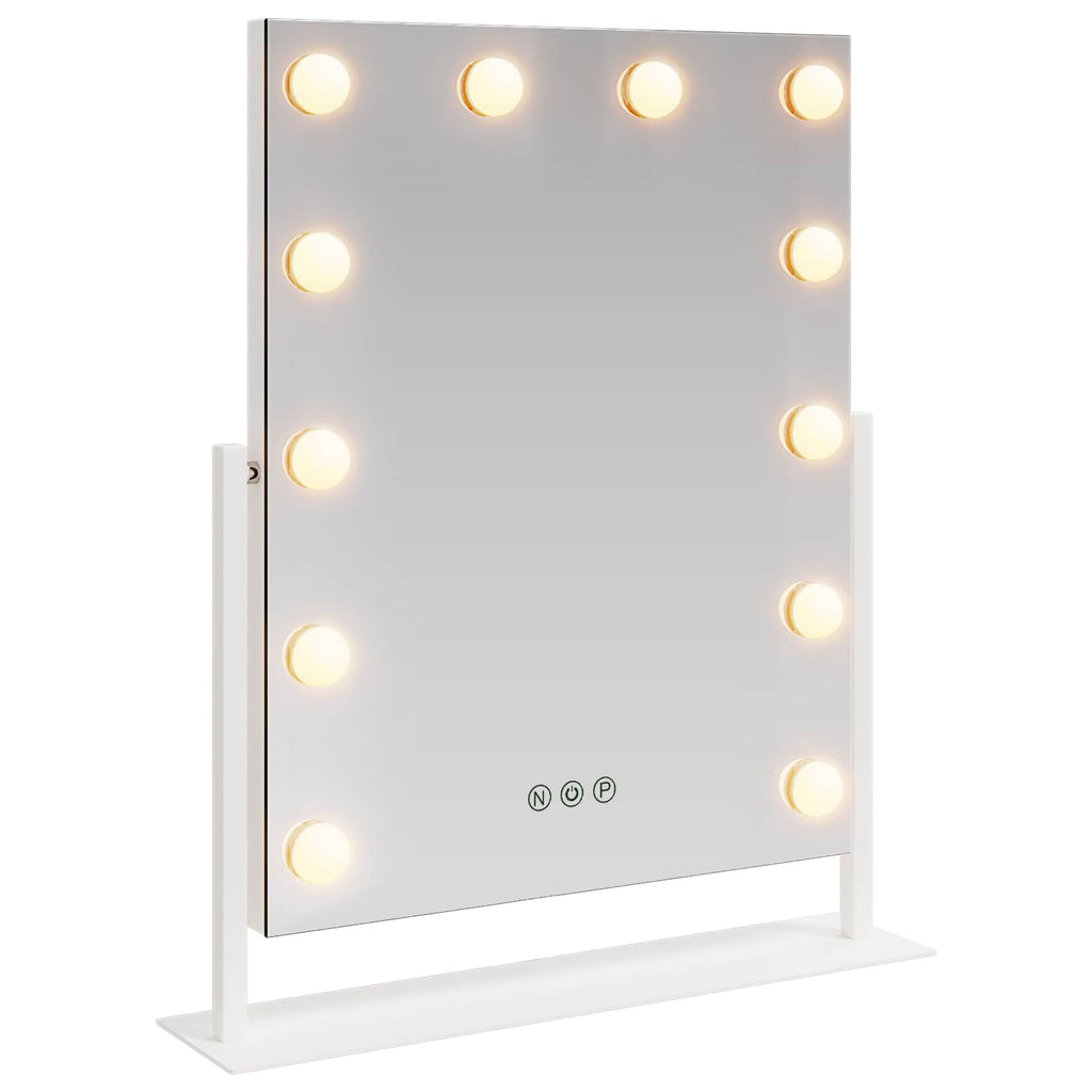 Καθρέφτης Vanity LED Λευκό 44 x 10 x 53 εκ Γυαλί και Χάλυβας