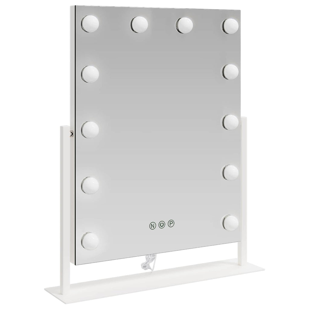 Καθρέφτης Vanity LED Λευκό 44 x 10 x 53 εκ Γυαλί και Χάλυβας