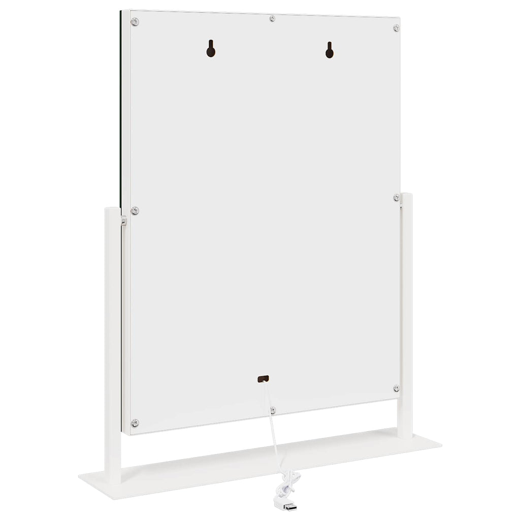 Καθρέφτης Vanity LED Λευκό 44 x 10 x 53 εκ Γυαλί και Χάλυβας