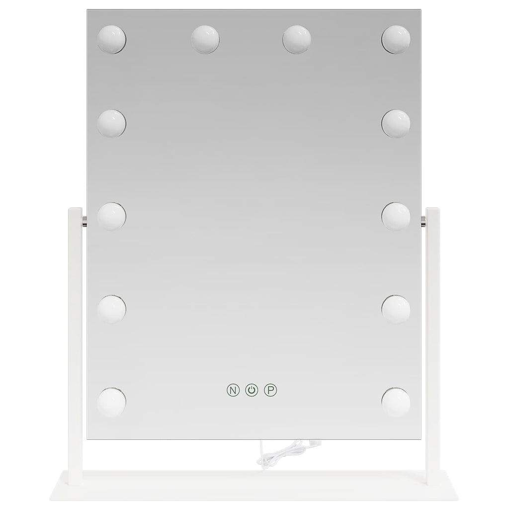 Καθρέφτης Vanity LED Λευκό 44 x 10 x 53 εκ Γυαλί και Χάλυβας