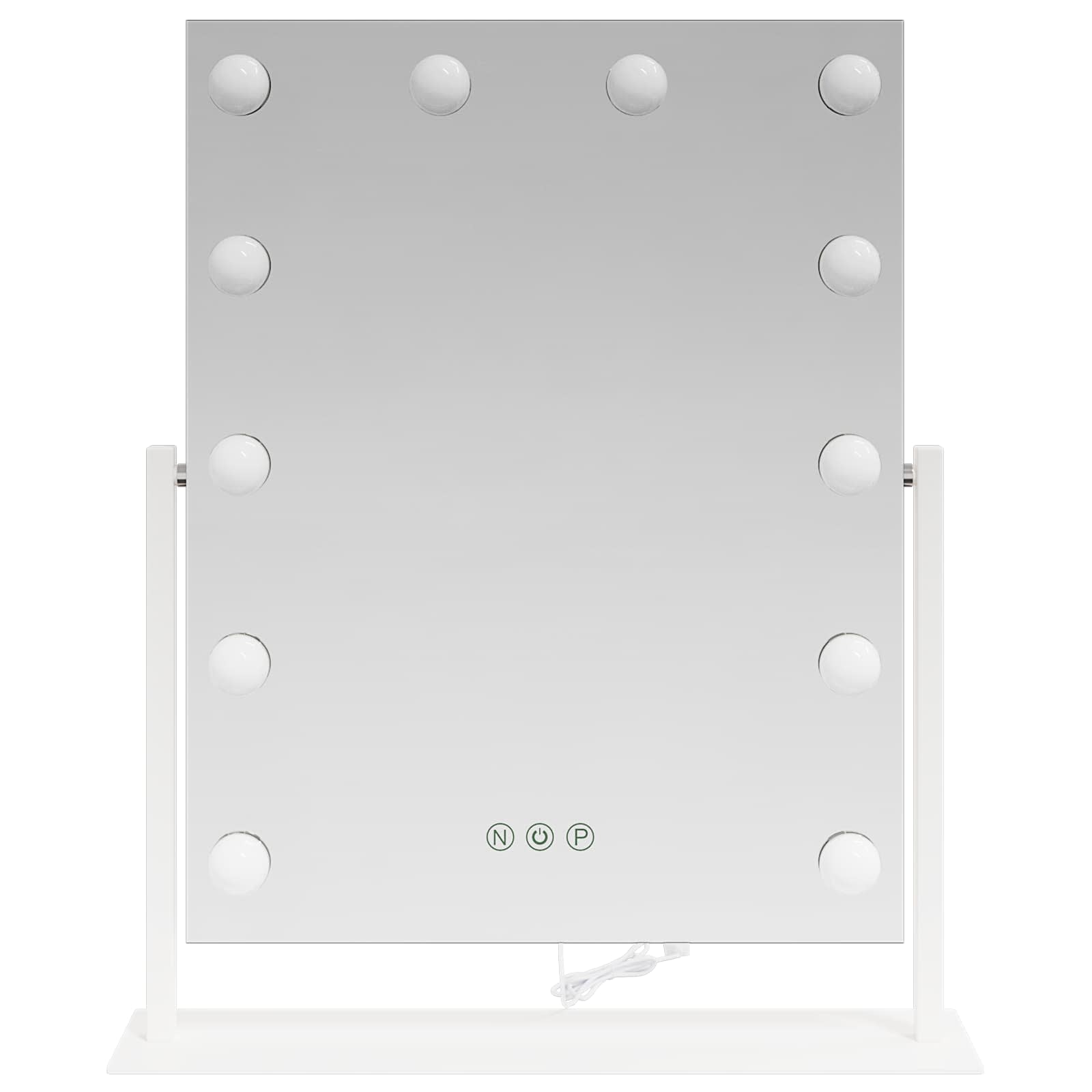 Καθρέφτης Vanity LED Λευκό 44 x 10 x 53 εκ Γυαλί και Χάλυβας