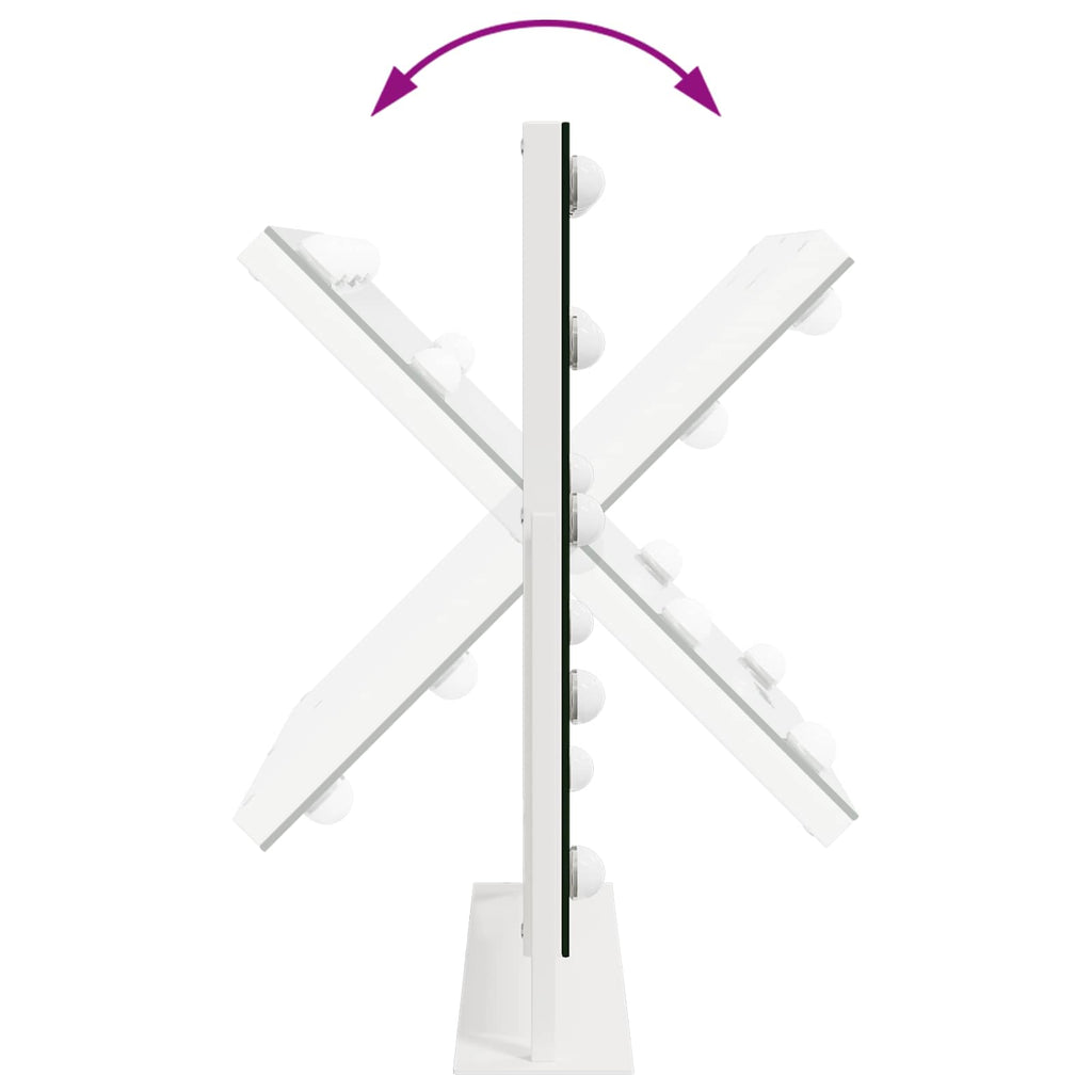 Καθρέφτης Vanity LED Λευκό 44 x 10 x 53 εκ Γυαλί και Χάλυβας