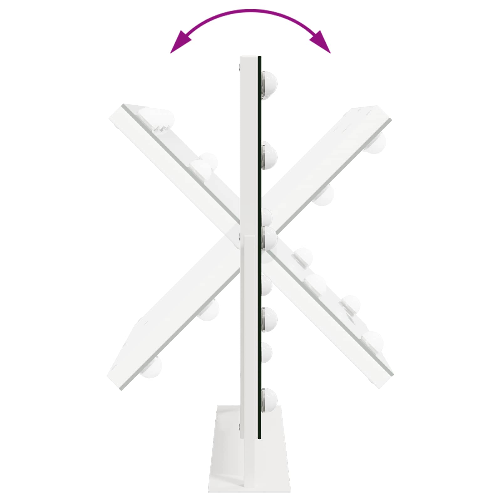 Καθρέφτης Vanity LED Λευκό 44 x 10 x 53 εκ Γυαλί και Χάλυβας