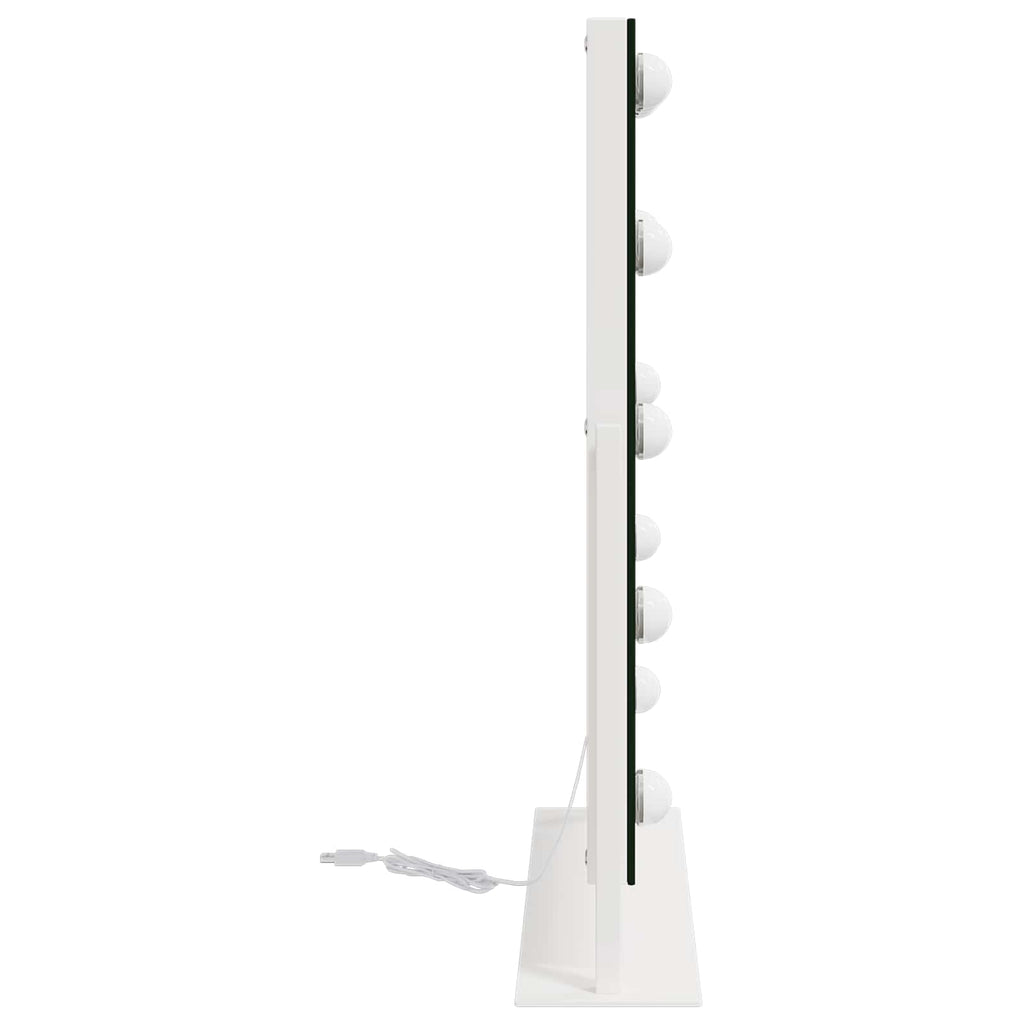 Καθρέφτης Vanity LED Λευκό 44 x 10 x 53 εκ Γυαλί και Χάλυβας