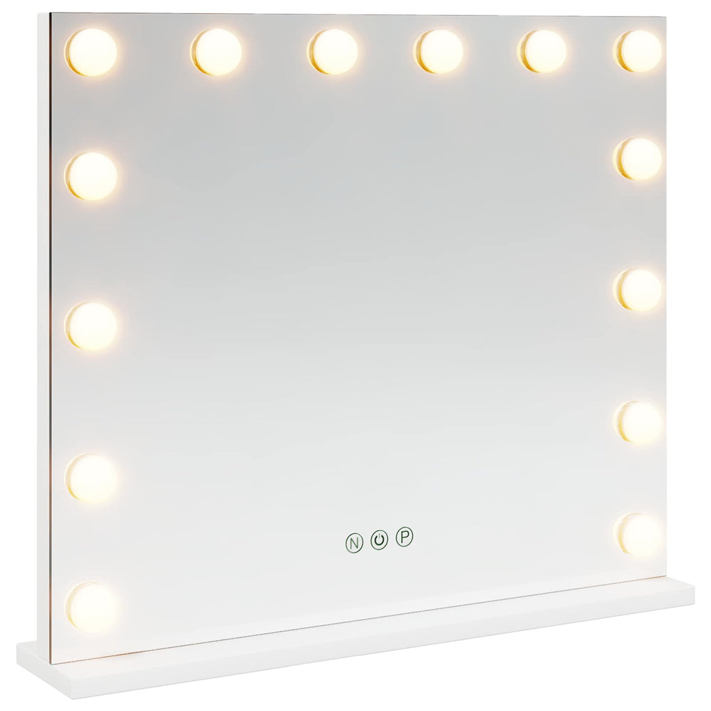 Καθρέφτης Vanity LED Λευκό 50 x 10 x 44 εκ Γυαλί και Χάλυβας