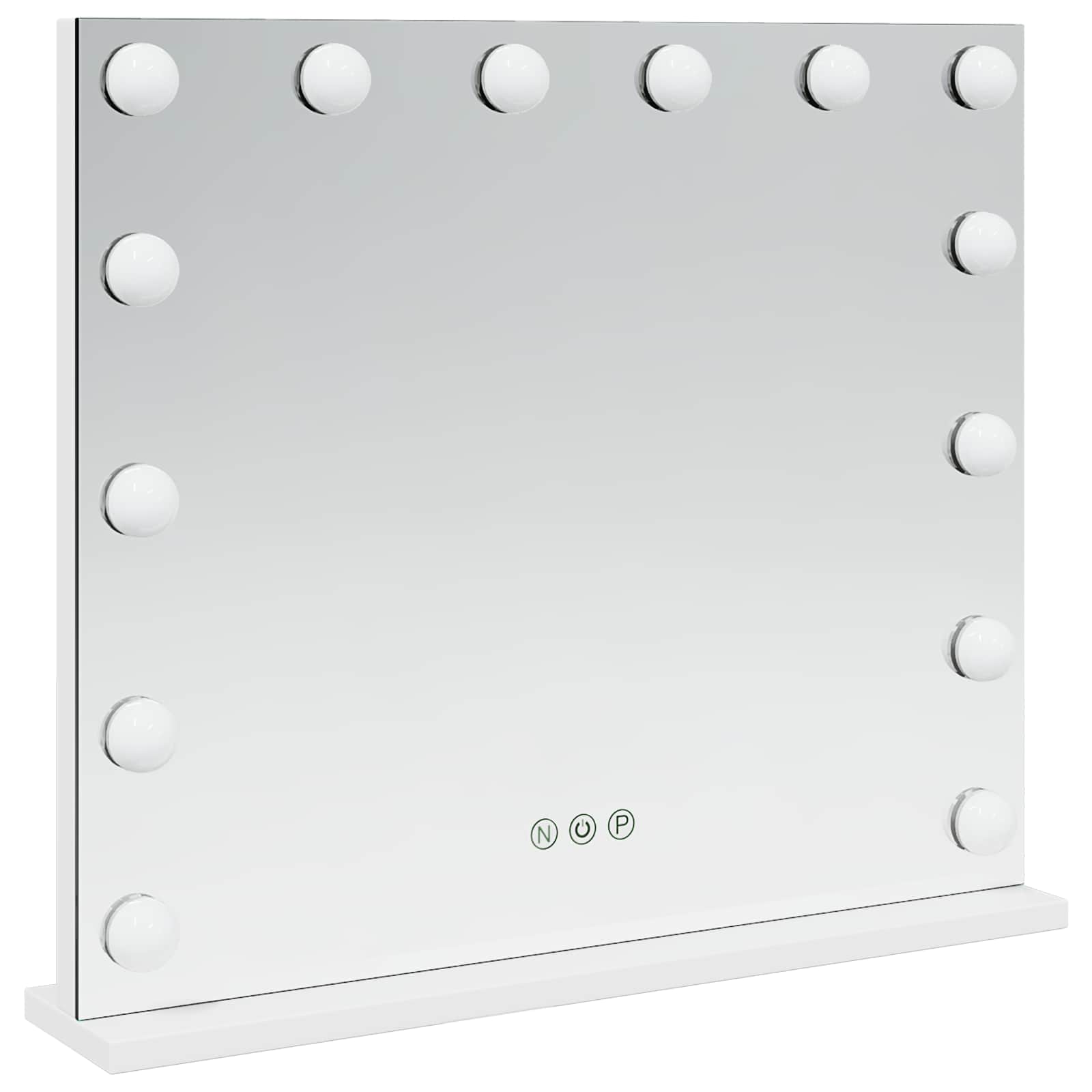 Καθρέφτης Vanity LED Λευκό 50 x 10 x 44 εκ Γυαλί και Χάλυβας