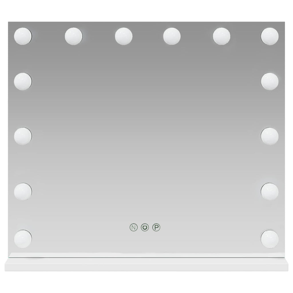 Καθρέφτης Vanity LED Λευκό 50 x 10 x 44 εκ Γυαλί και Χάλυβας