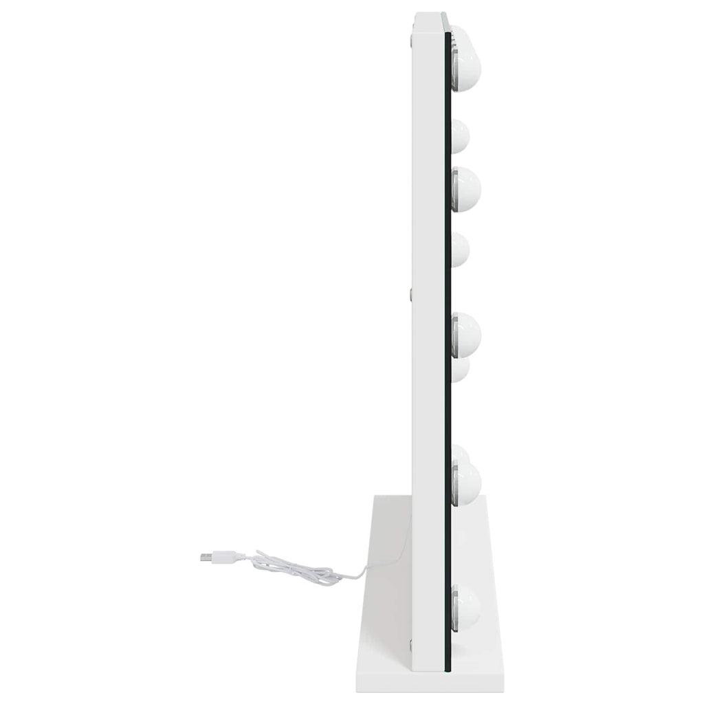 Καθρέφτης Vanity LED Λευκό 50 x 10 x 44 εκ Γυαλί και Χάλυβας