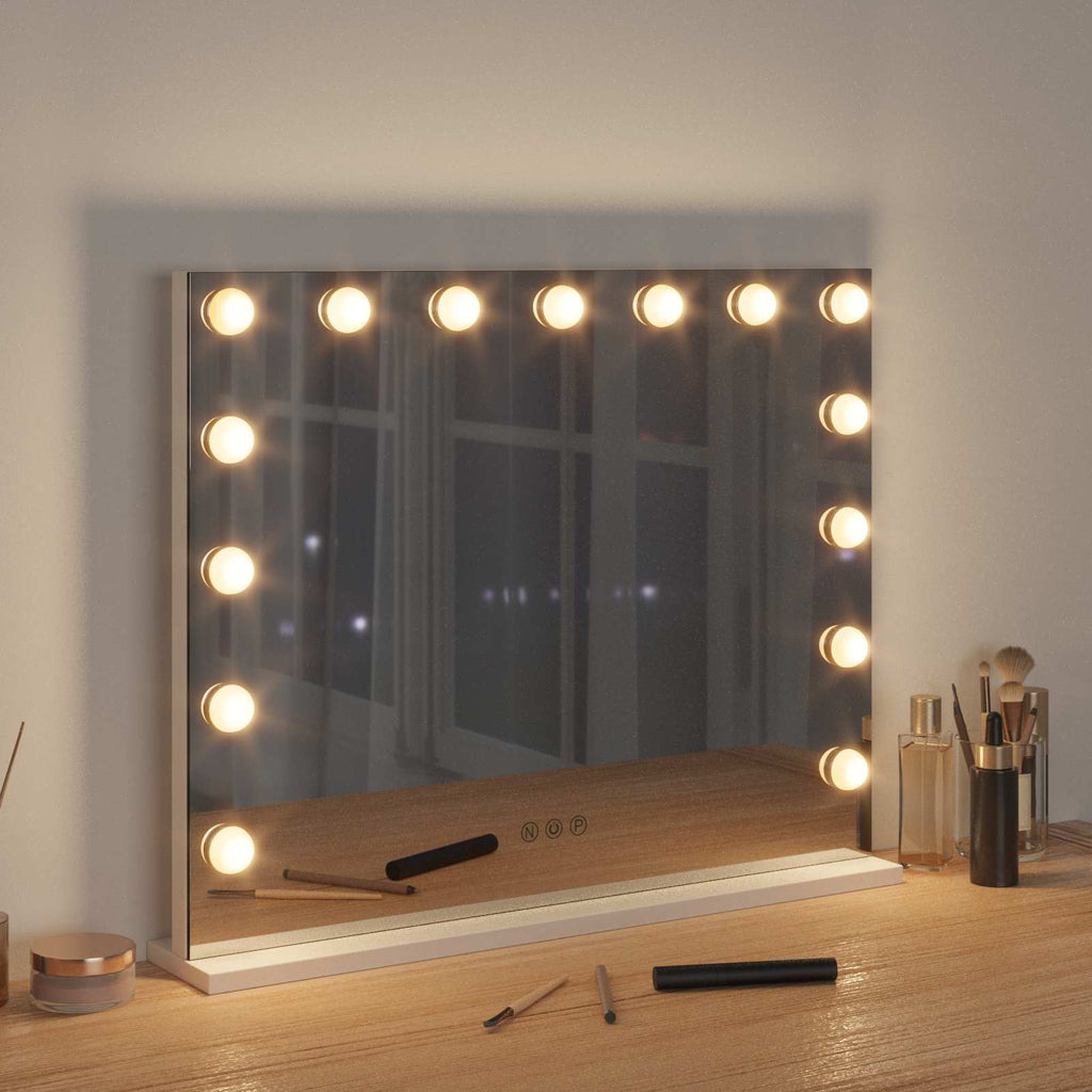 Καθρέφτης Vanity LED Λευκό 58 x 10 x 47 εκ Γυαλί και Χάλυβας