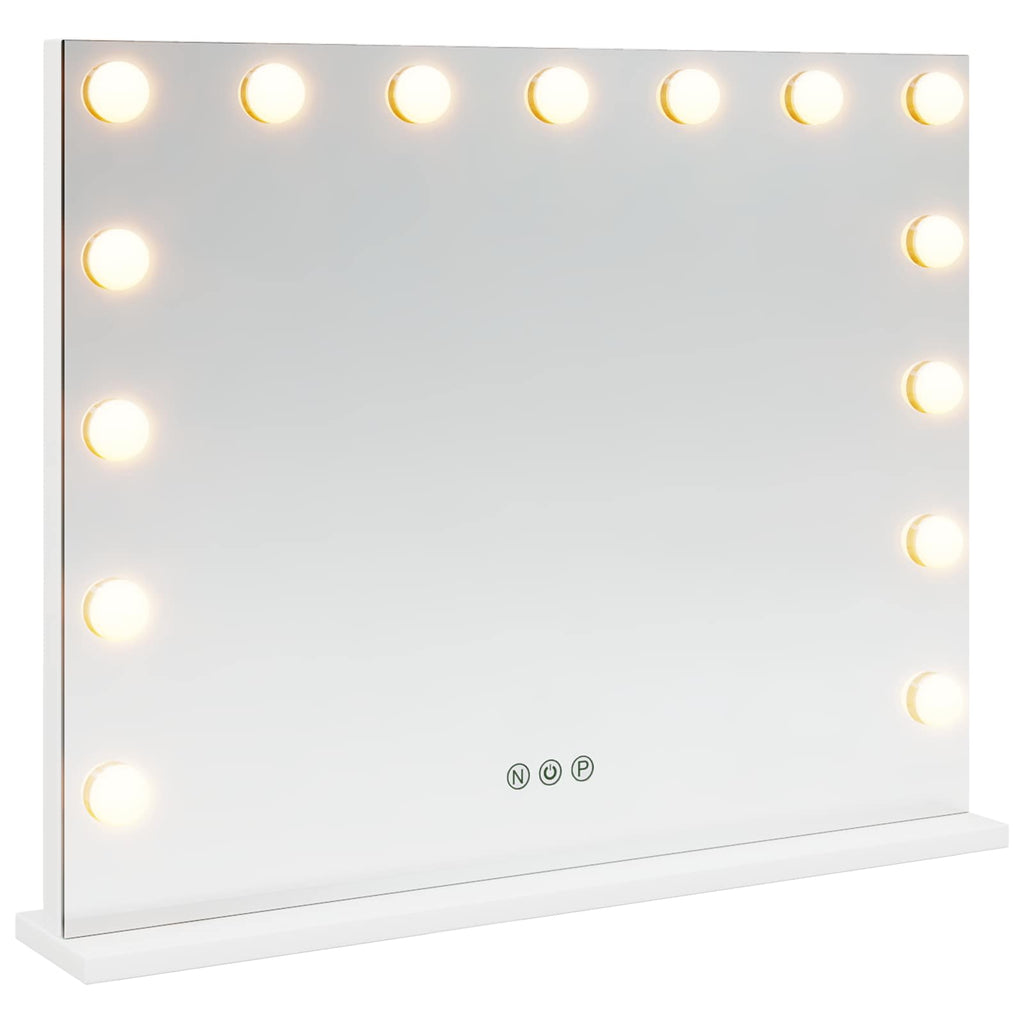 Καθρέφτης Vanity LED Λευκό 58 x 10 x 47 εκ Γυαλί και Χάλυβας