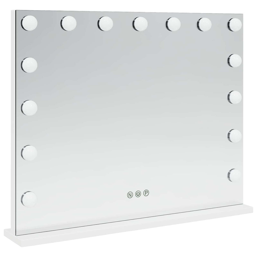 Καθρέφτης Vanity LED Λευκό 58 x 10 x 47 εκ Γυαλί και Χάλυβας