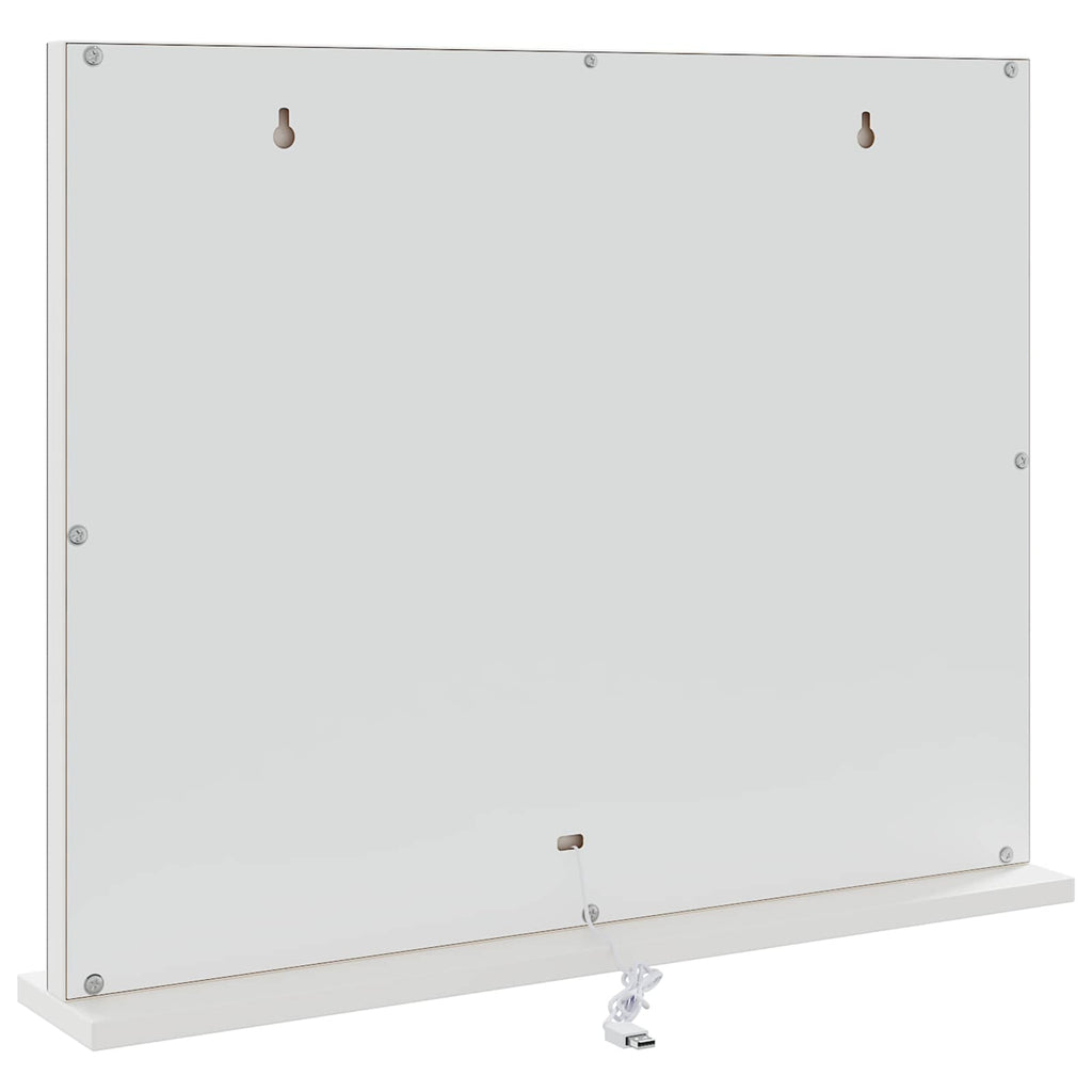 Καθρέφτης Vanity LED Λευκό 58 x 10 x 47 εκ Γυαλί και Χάλυβας
