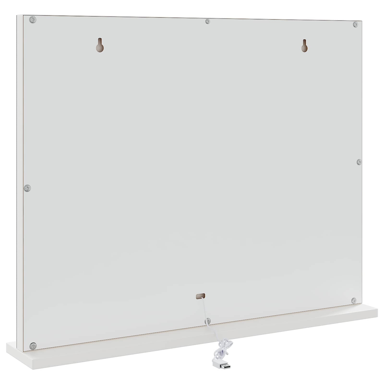 Καθρέφτης Vanity LED Λευκό 58 x 10 x 47 εκ Γυαλί και Χάλυβας